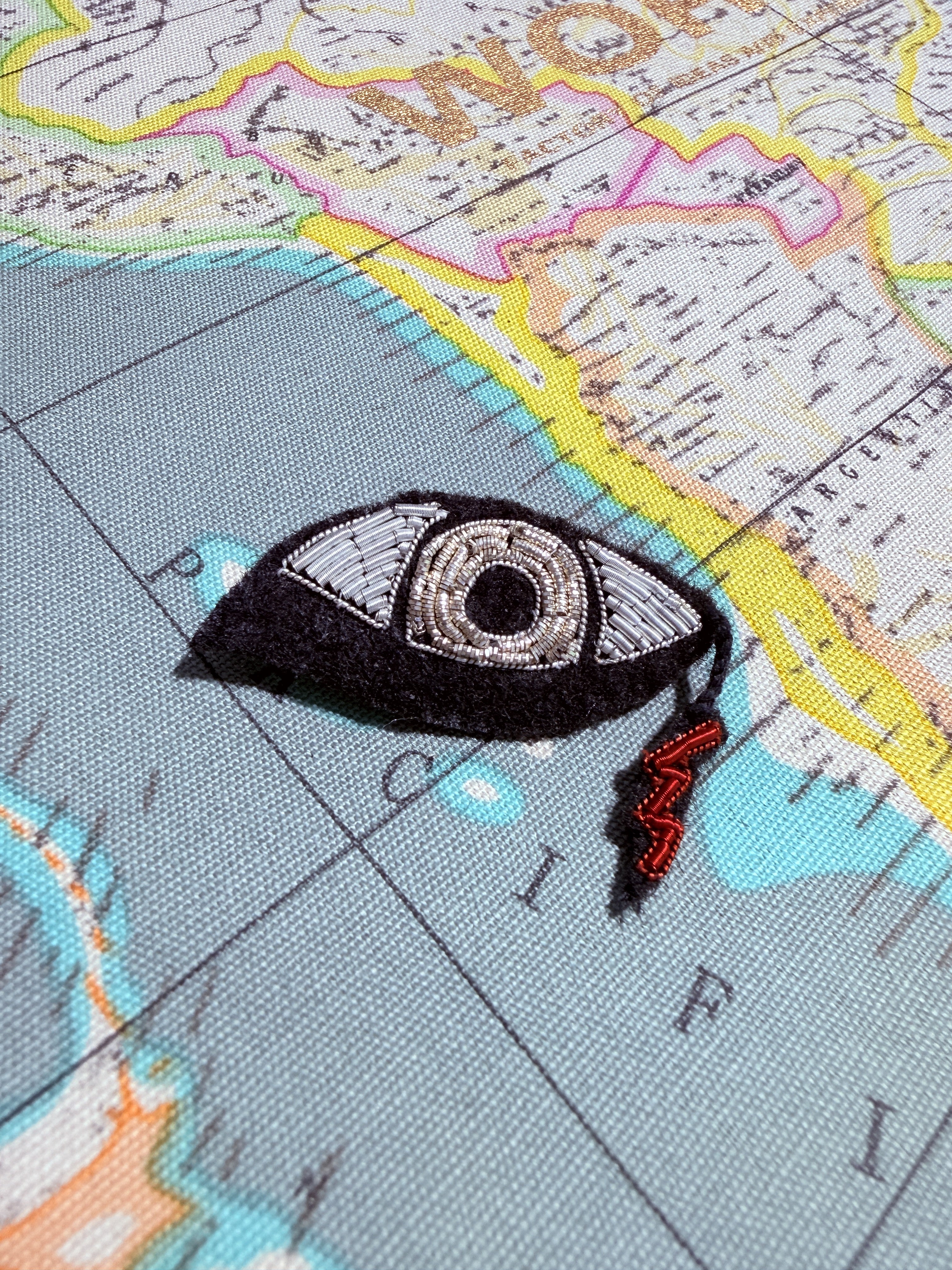 WORLD Bullion Brooch - Black Eye with Bowie Tears