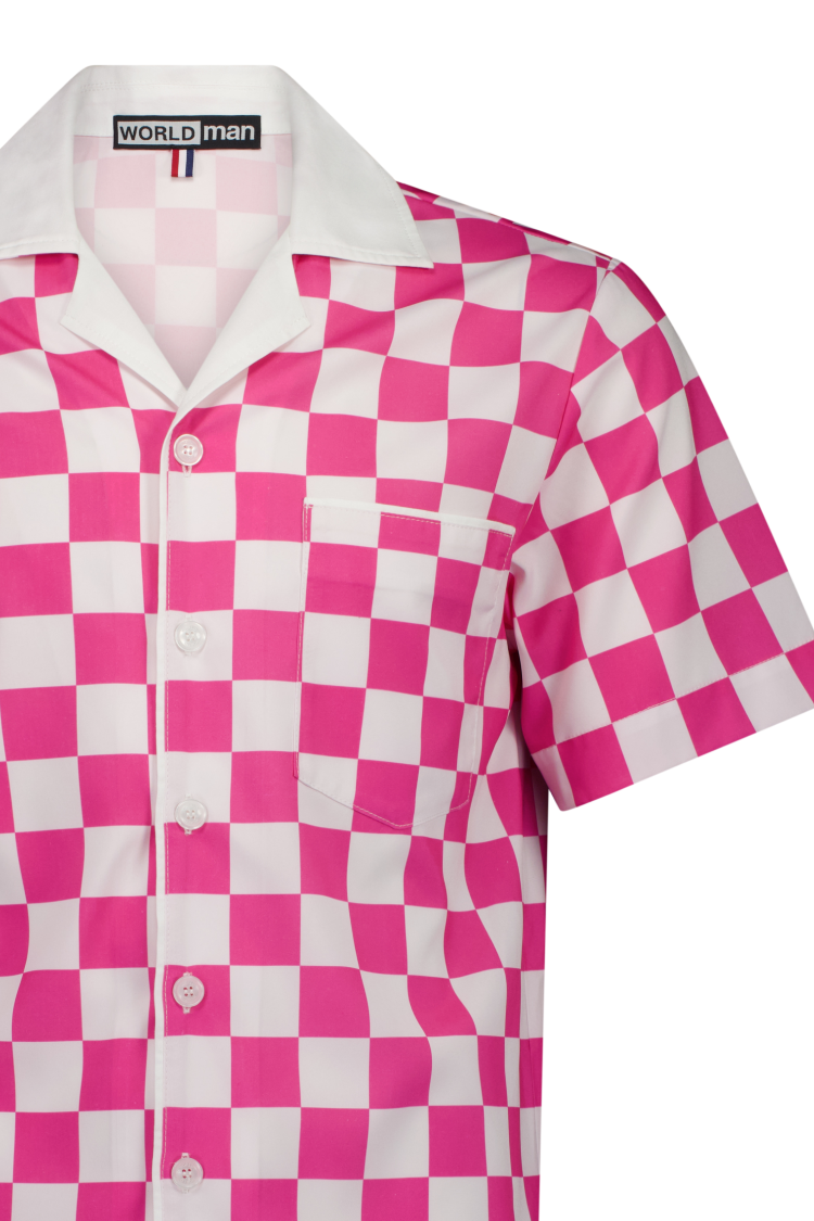 WORLD 5628 Latitude Short Sleeve Shirt Pink Check