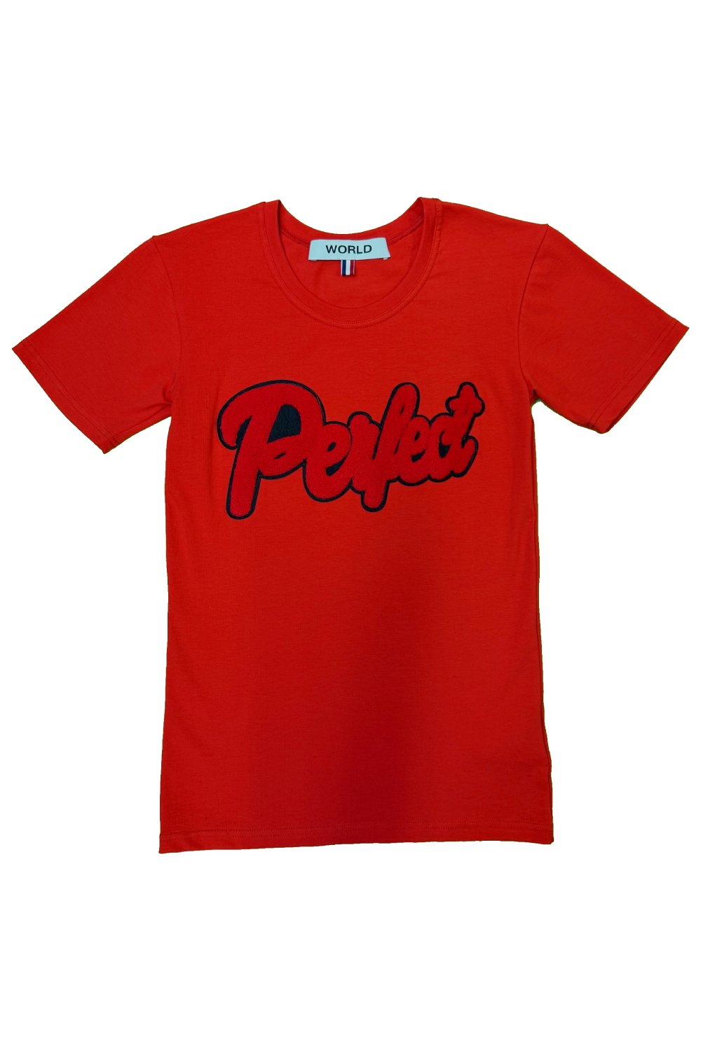 WORLD 5065 Flow T-Shirt Red w/ Embroidered Perfect (UNISEX)