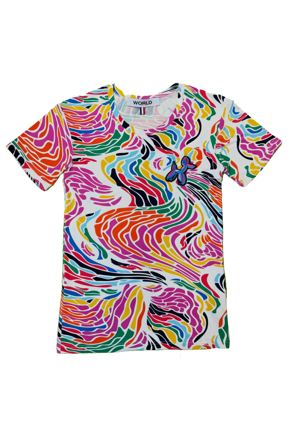 WORLD 5065 Flow T-Shirt Multi w/ Embroidered Balloon Dog (UNISEX)