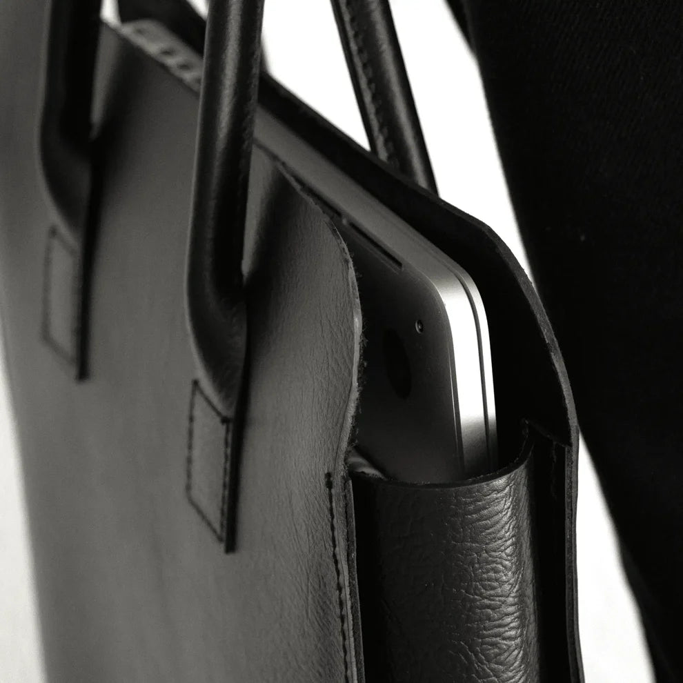 Parisian Crafted - Leather Business Tote Black