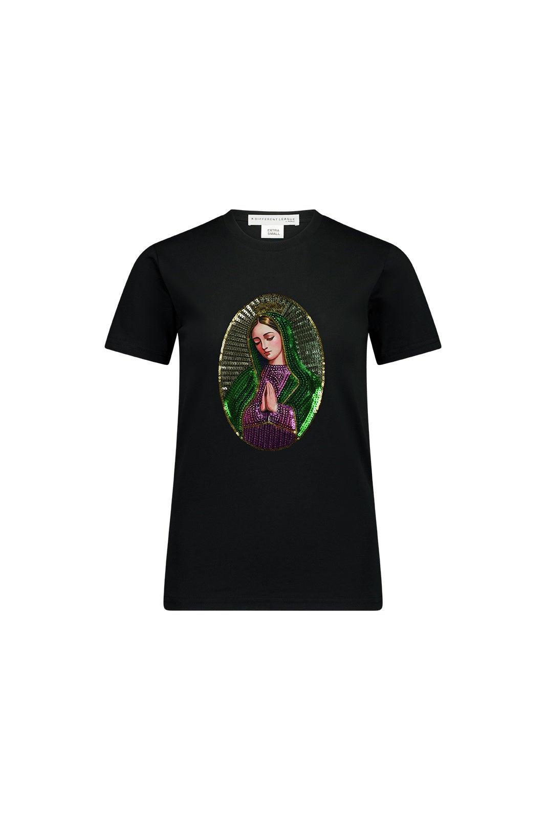 The Different League Praying Madonna T-Shirt Charcoal