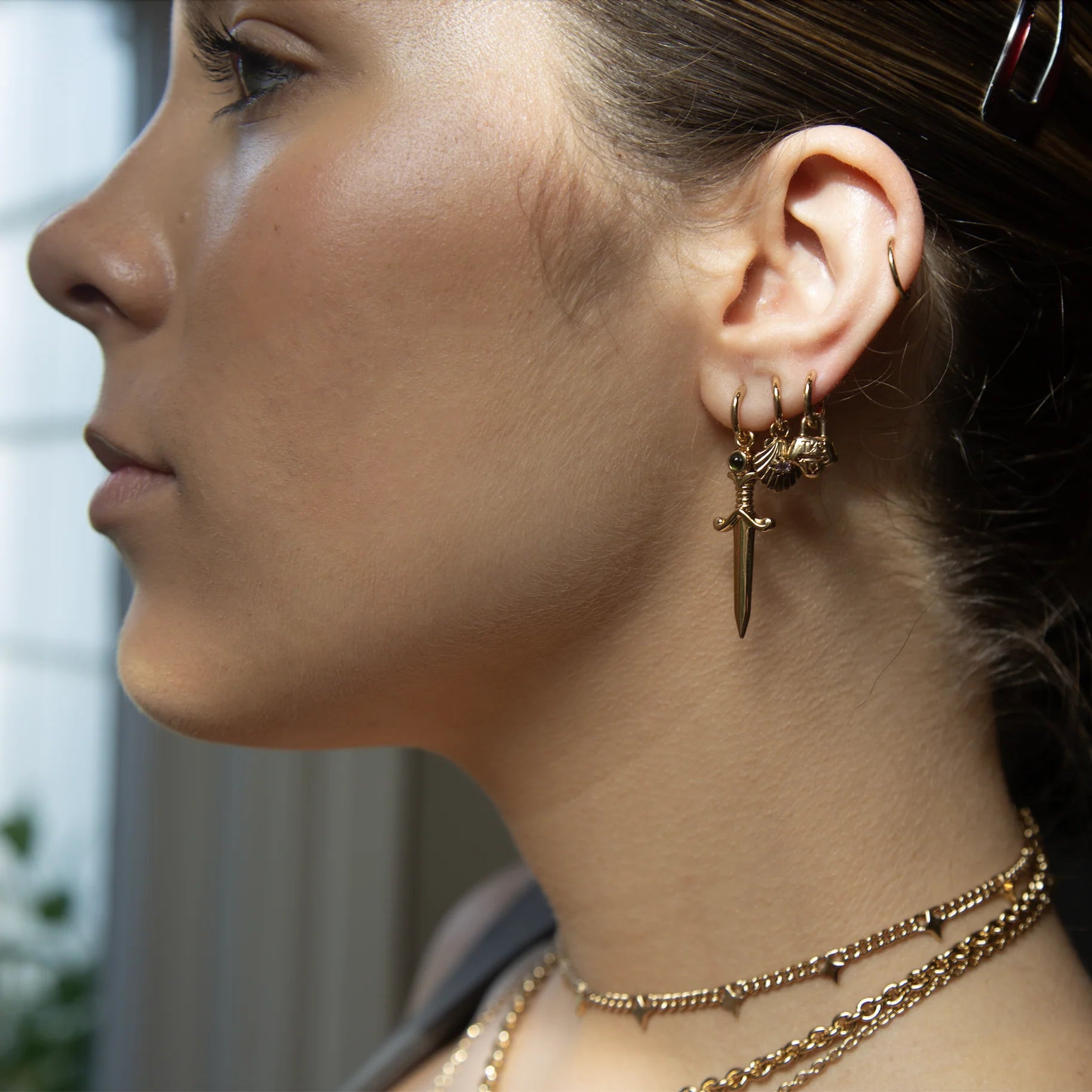 TAKEN by STORM: Midnight Swim Sleeper Earrings Gold Plated