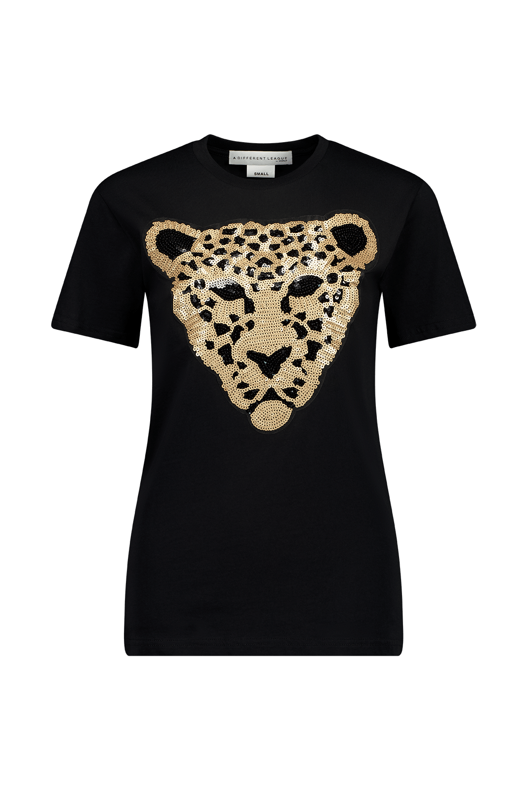 The Different League Sequin Cheetah T-Shirt Black  (UNISEX)
