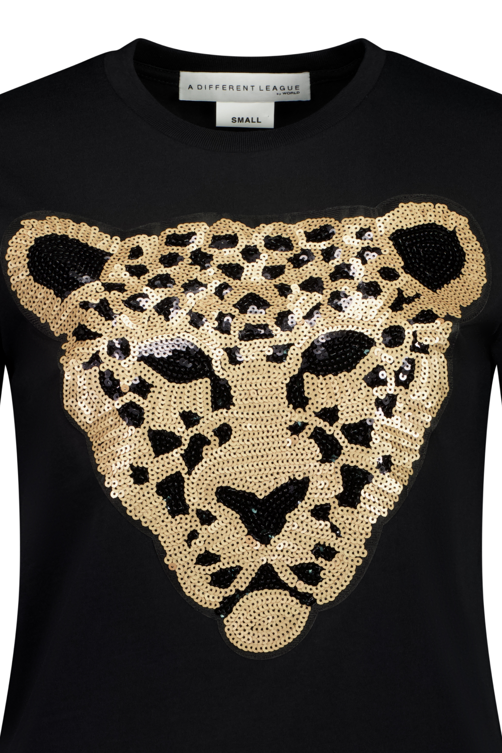 The Different League Sequin Cheetah T-Shirt Black  (UNISEX)
