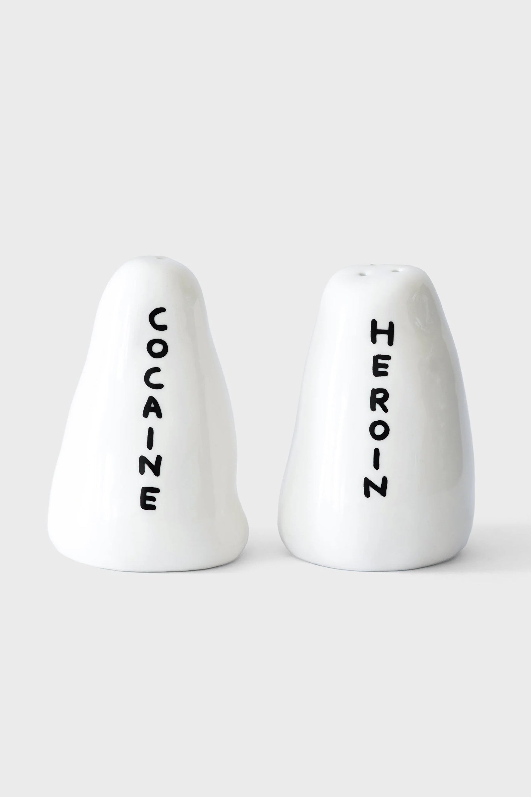 Heroin and Cocaine  Salt & Pepper Shakers by David Shrigley