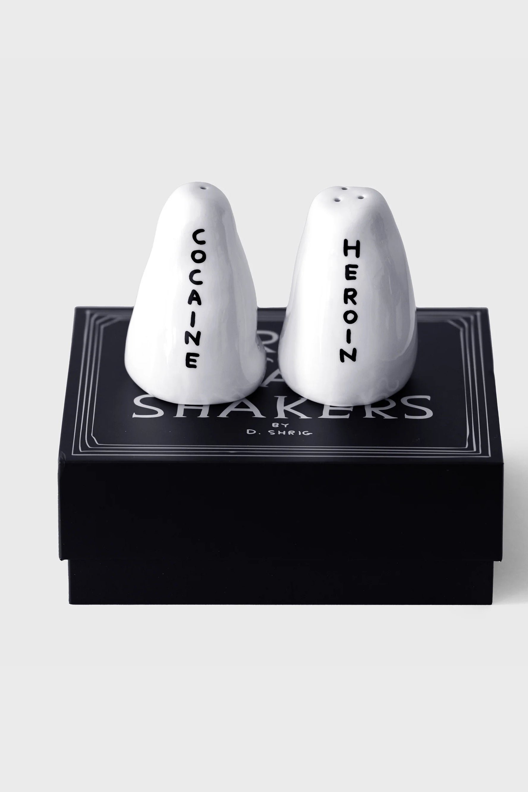 Heroin and Cocaine  Salt & Pepper Shakers by David Shrigley