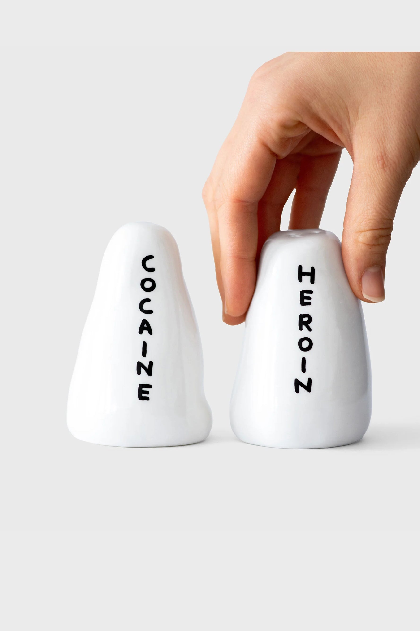 Heroin and Cocaine  Salt & Pepper Shakers by David Shrigley