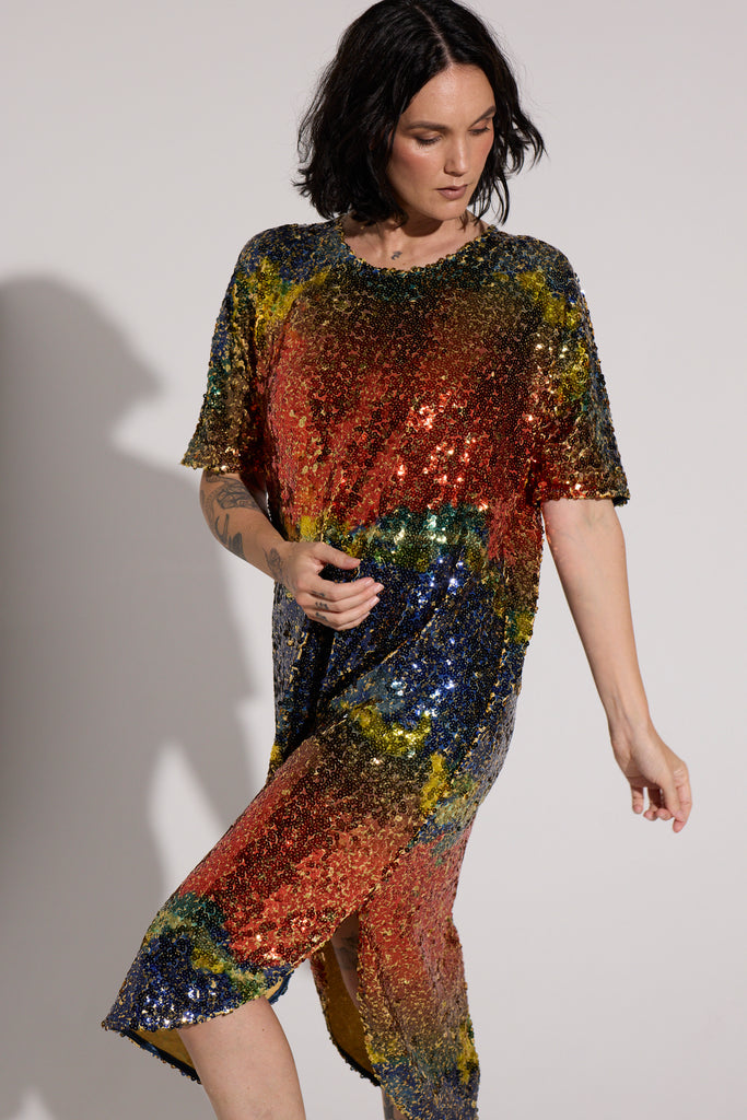 WORLD 5567 Romance Dress Sequin Sunset