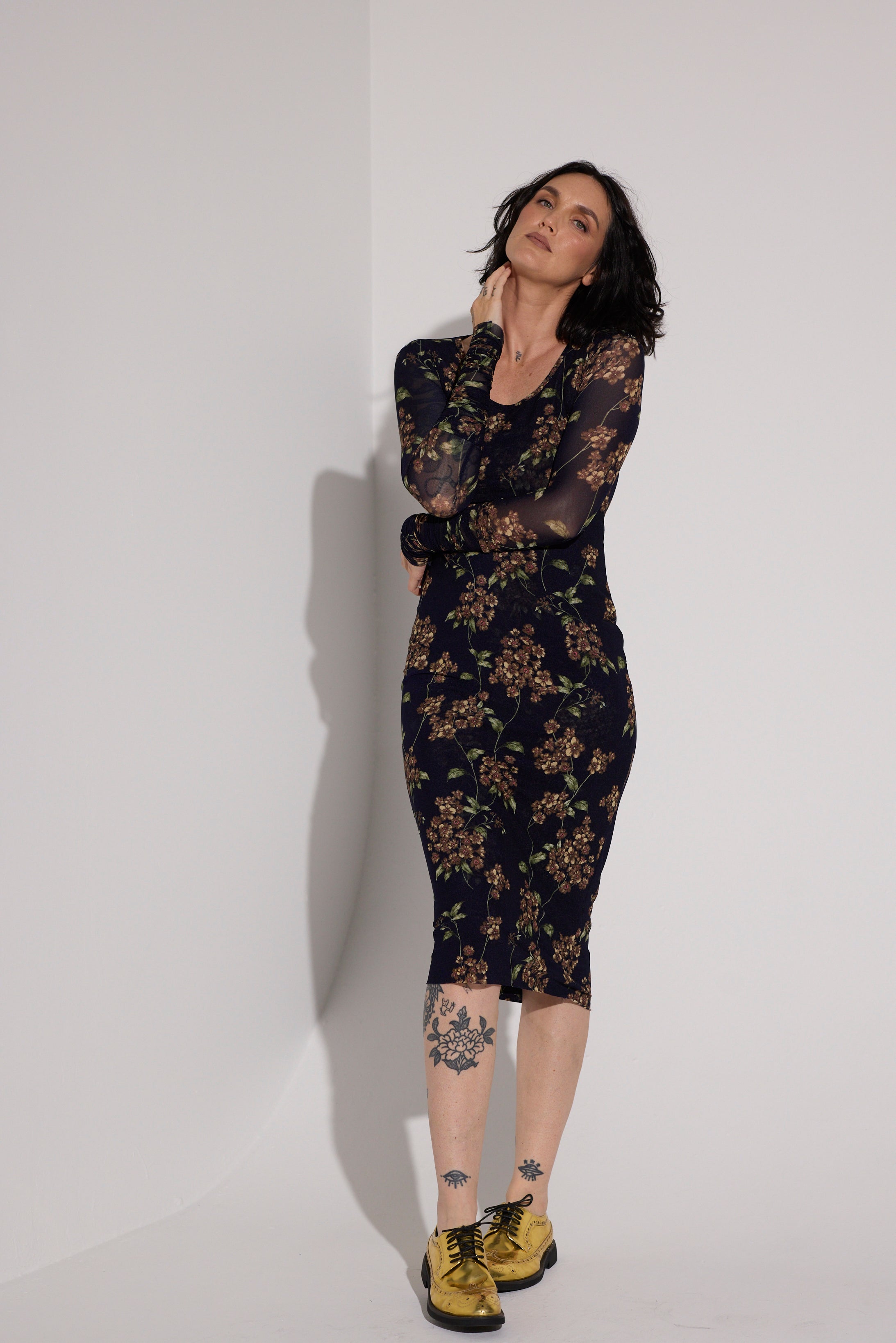 WORLD 5637 Sashimi Dress 2026 Navy Floral - ONE SIZE