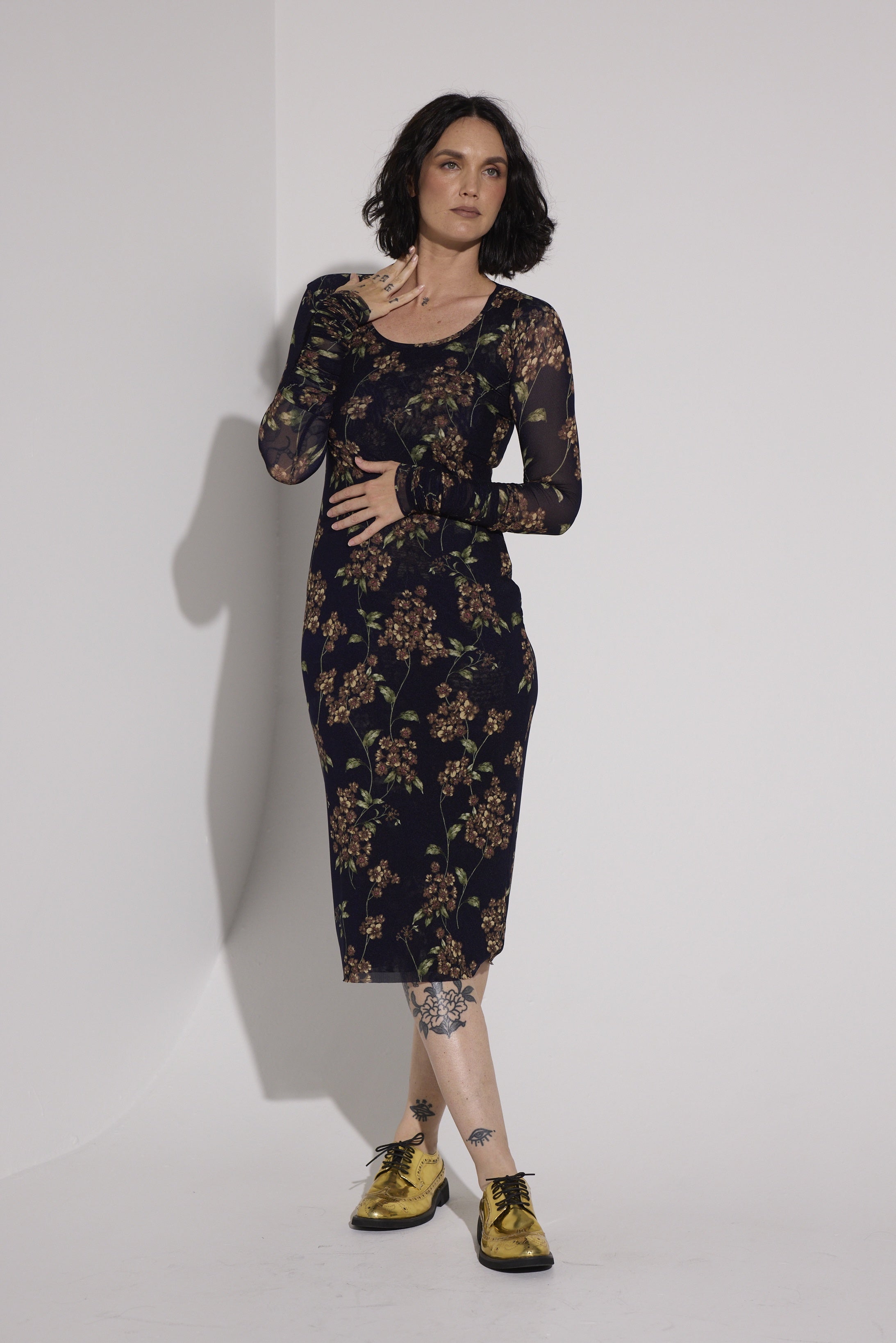 WORLD 5637 Sashimi Dress 2026 Navy Floral - ONE SIZE