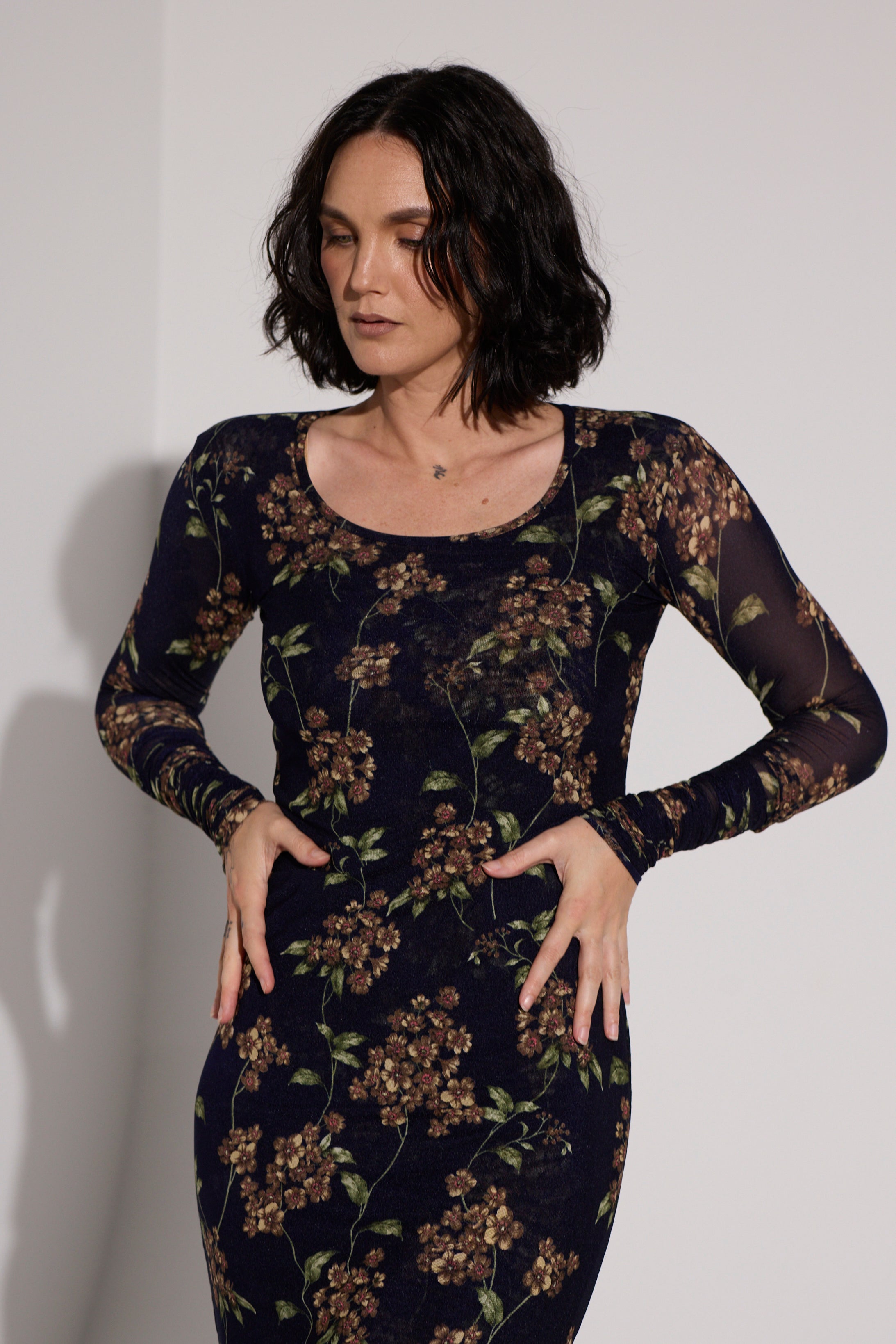 WORLD 5637 Sashimi Dress 2026 Navy Floral - ONE SIZE