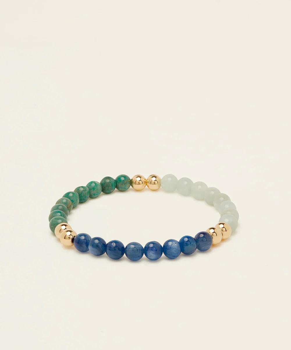 Spiritus Stones - The Halcyon Bracelet with Aquamarine, Amazonite & Kyanite