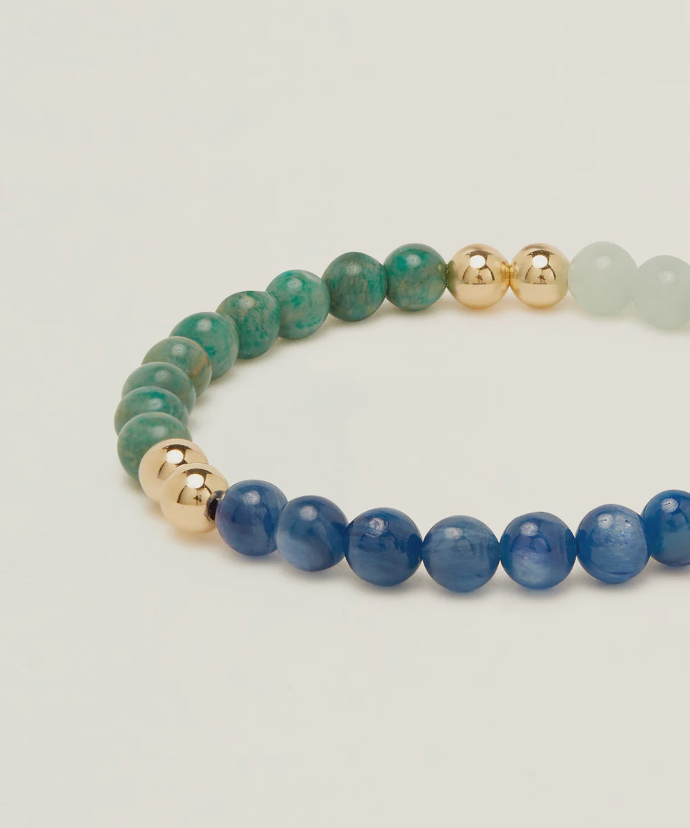 Spiritus Stones - The Halcyon Bracelet with Aquamarine, Amazonite & Kyanite