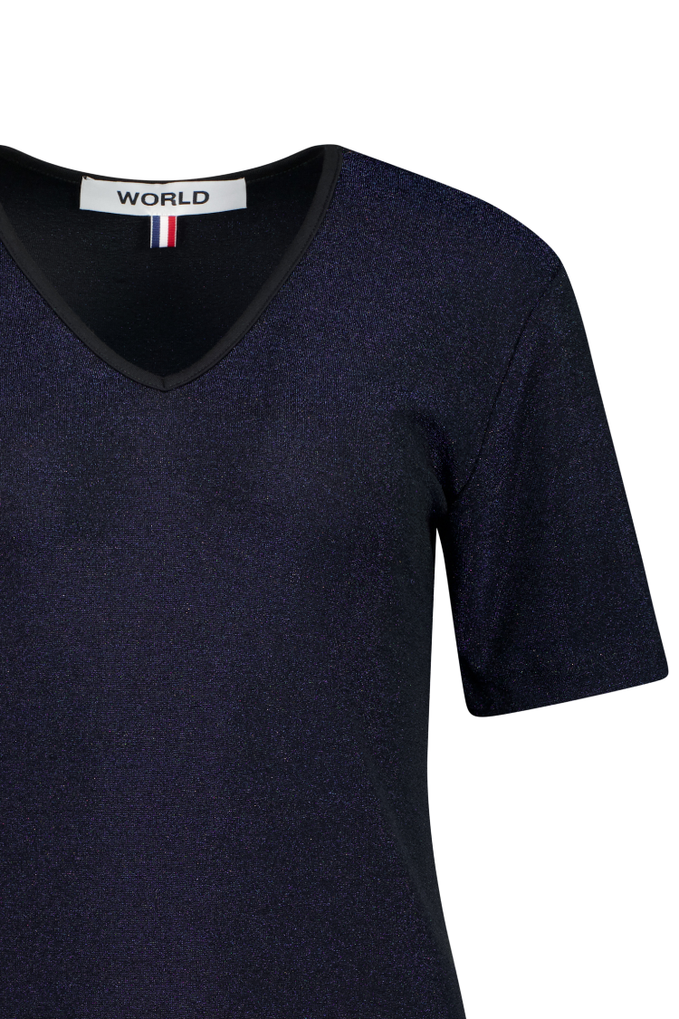 WORLD 5006 Twinkly V-Neck T-Shirt Navy Black