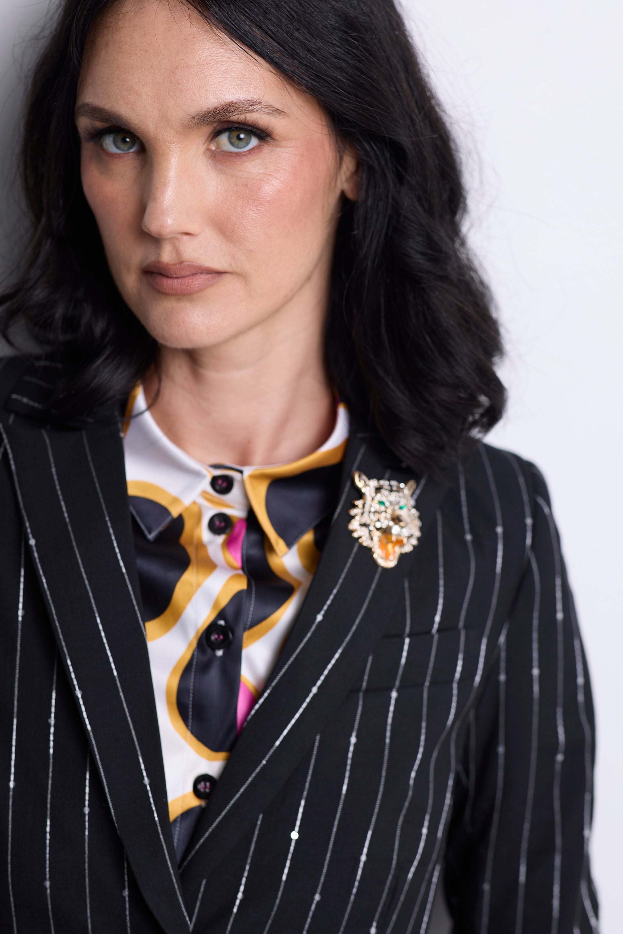 WORLD 5590 Folklore Blazer Black Pinstripe