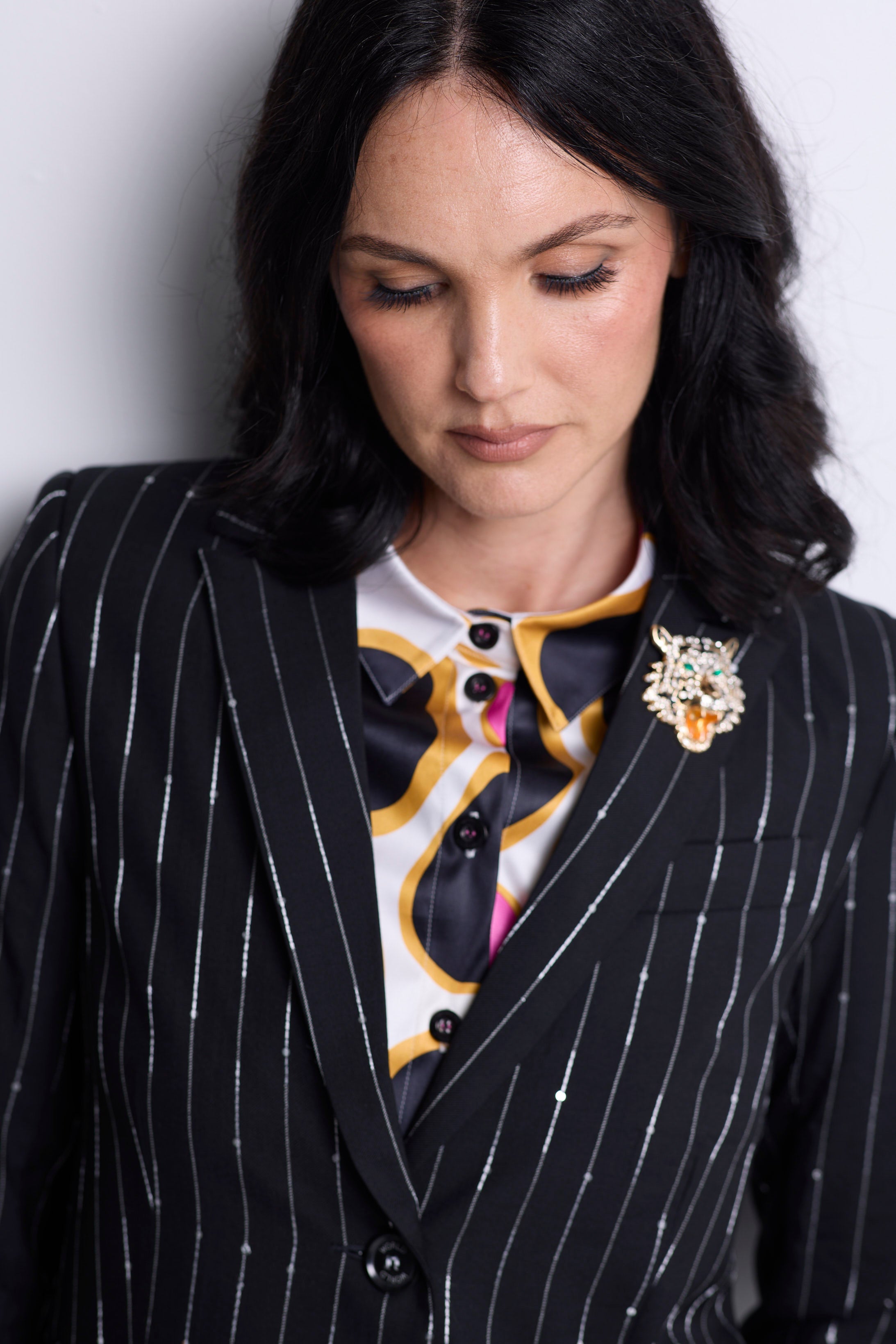 WORLD 5590 Folklore Blazer Black Pinstripe