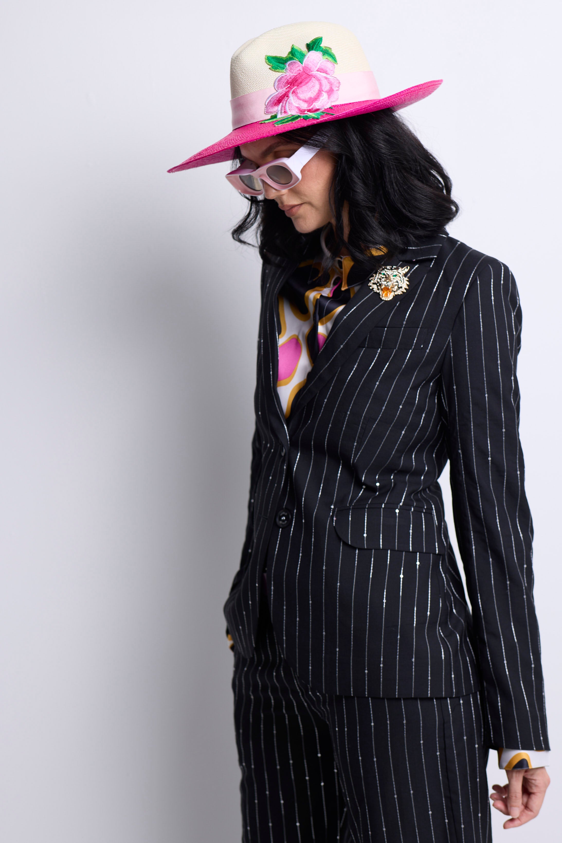 WORLD 5590 Folklore Blazer Black Pinstripe