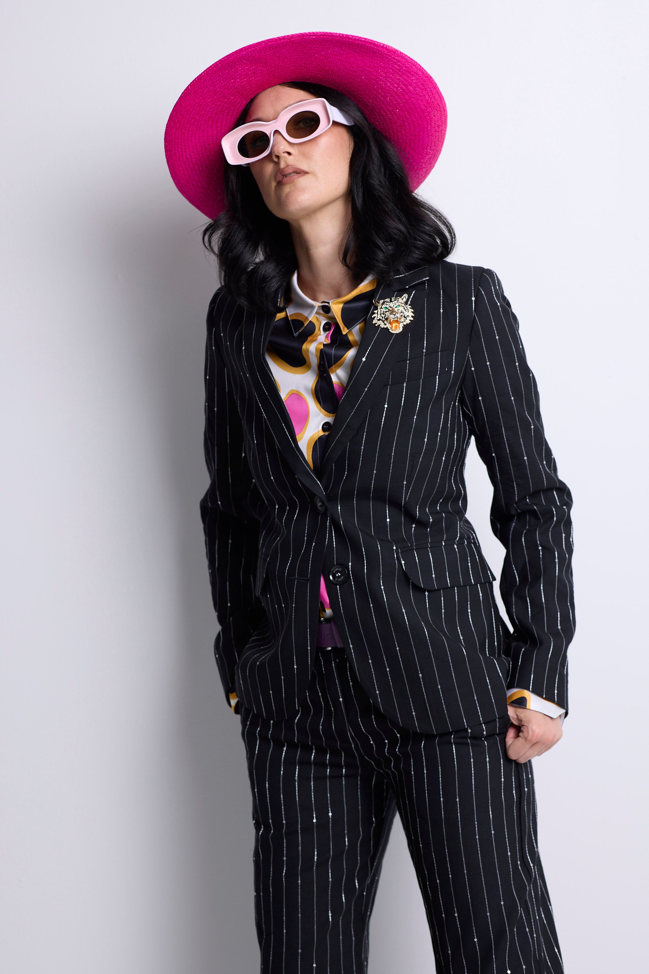 WORLD 5590 Folklore Blazer Black Pinstripe