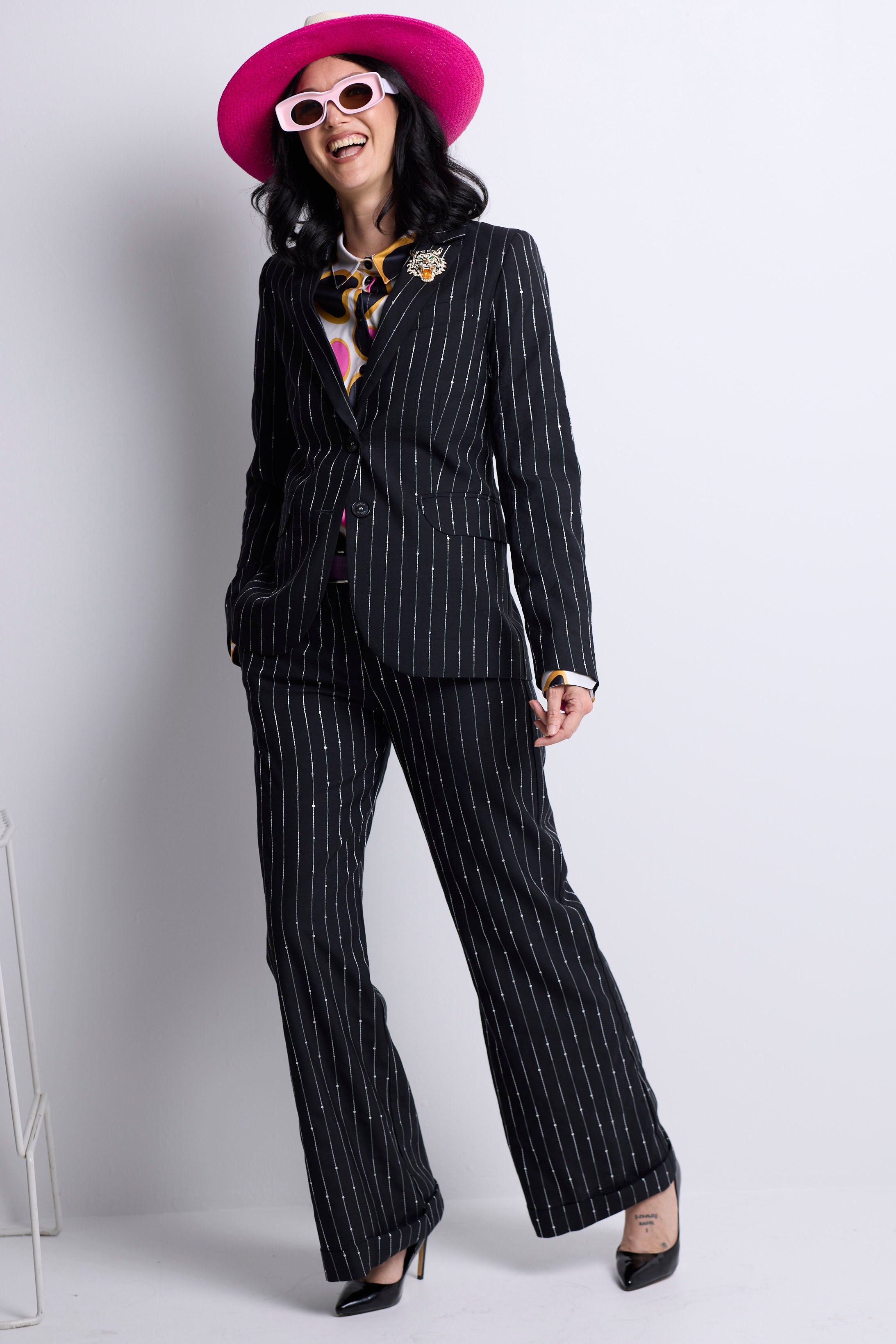 WORLD 5590 Folklore Blazer Black Pinstripe