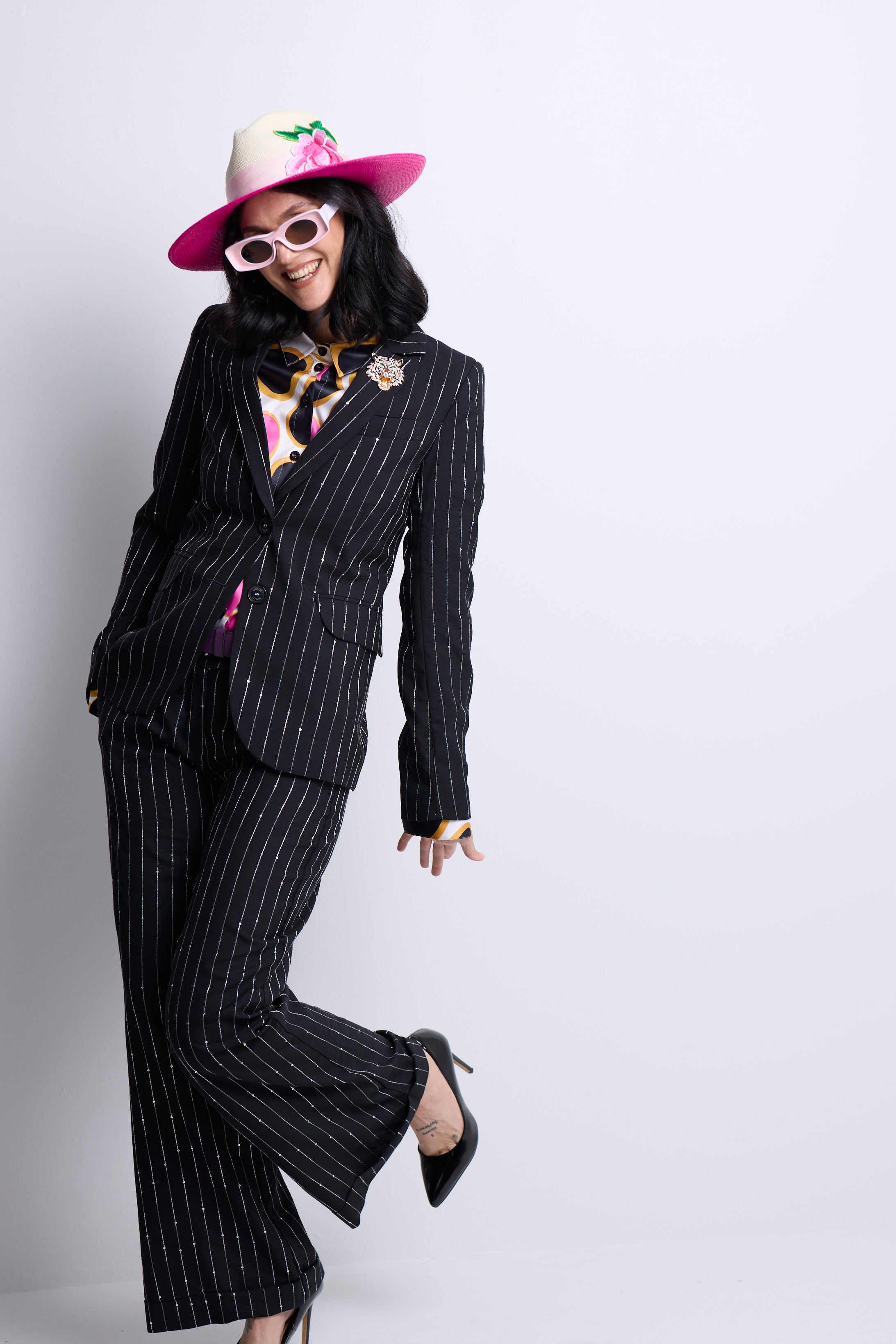 WORLD 5590 Folklore Blazer Black Pinstripe