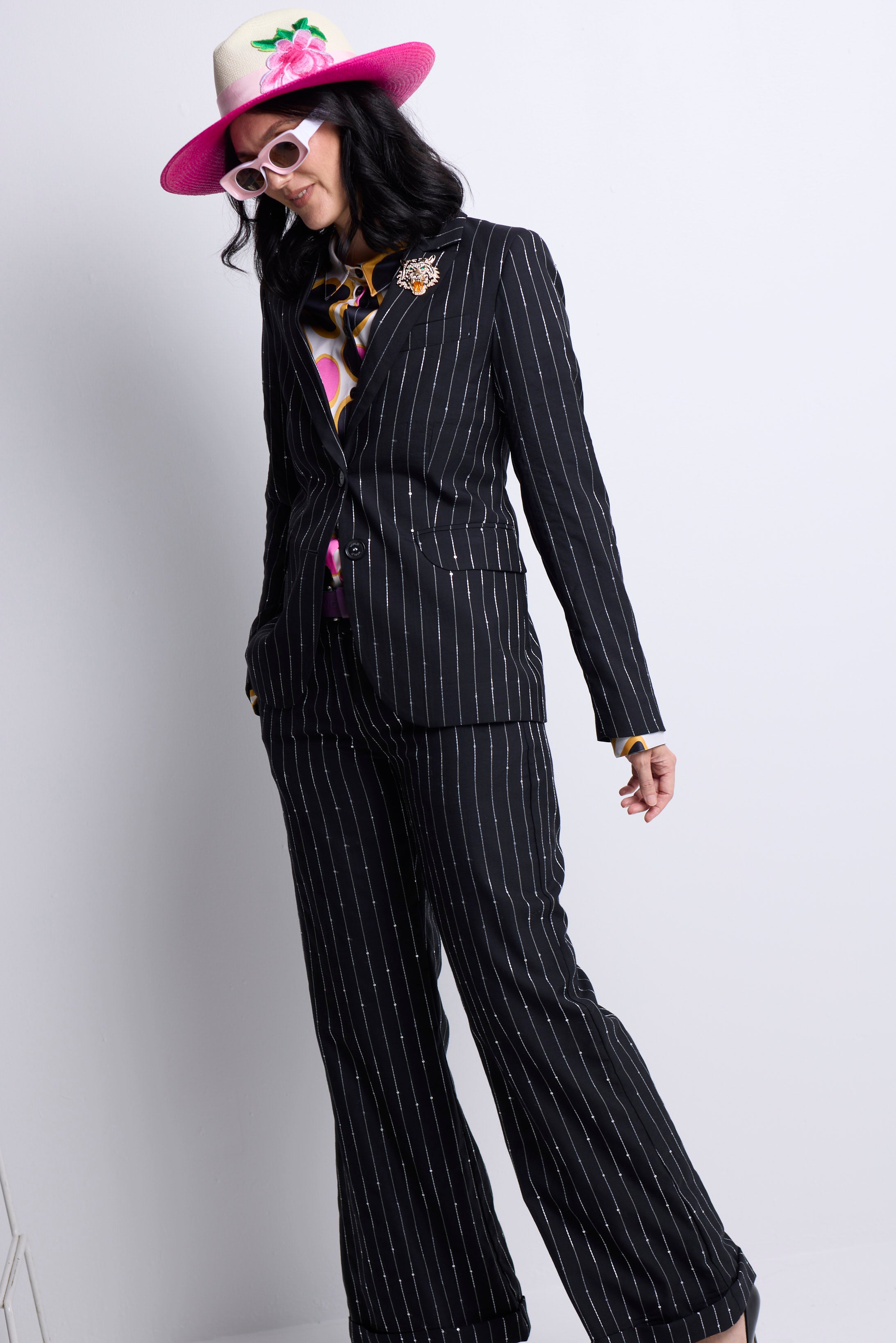 WORLD 5590 Folklore Blazer Black Pinstripe