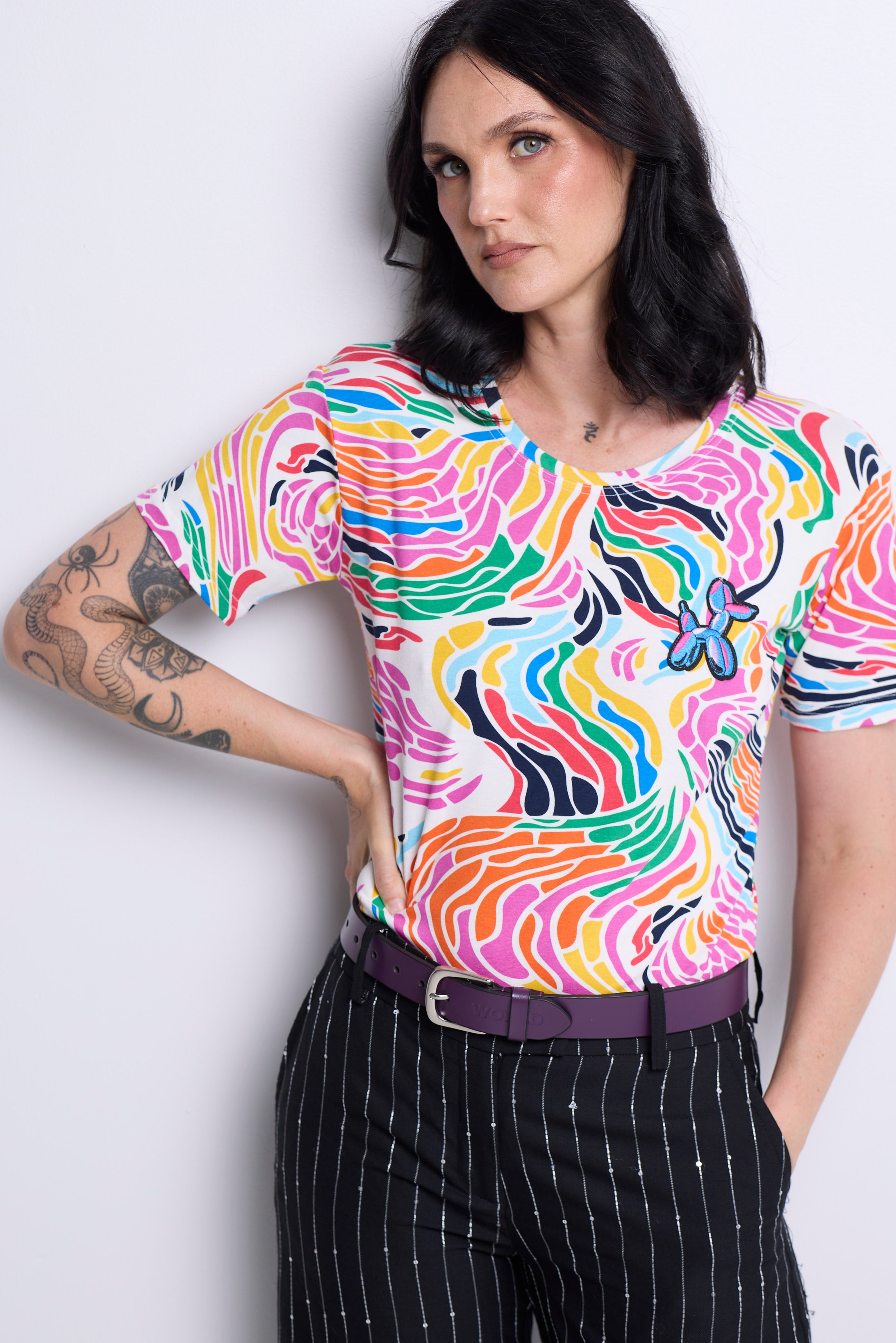 WORLD 5065 Flow T-Shirt Multi w/ Embroidered Balloon Dog (UNISEX)