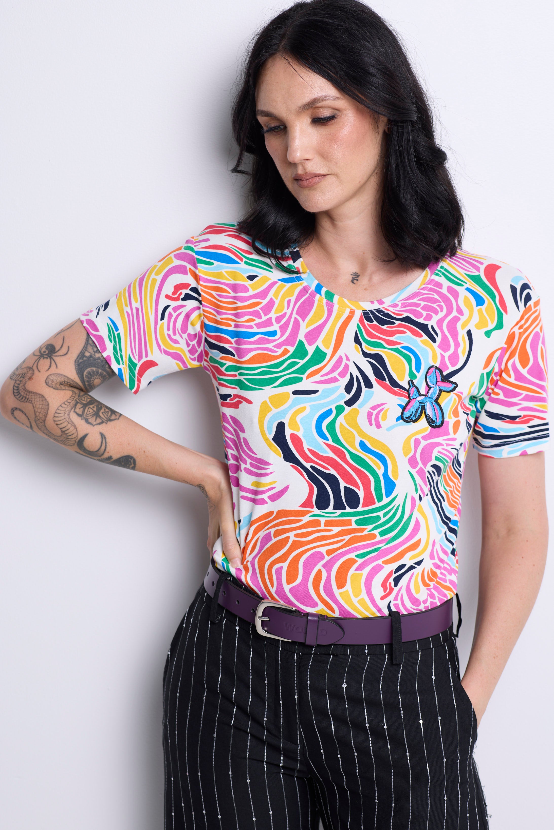 WORLD 5065 Flow T-Shirt Multi w/ Embroidered Balloon Dog (UNISEX)