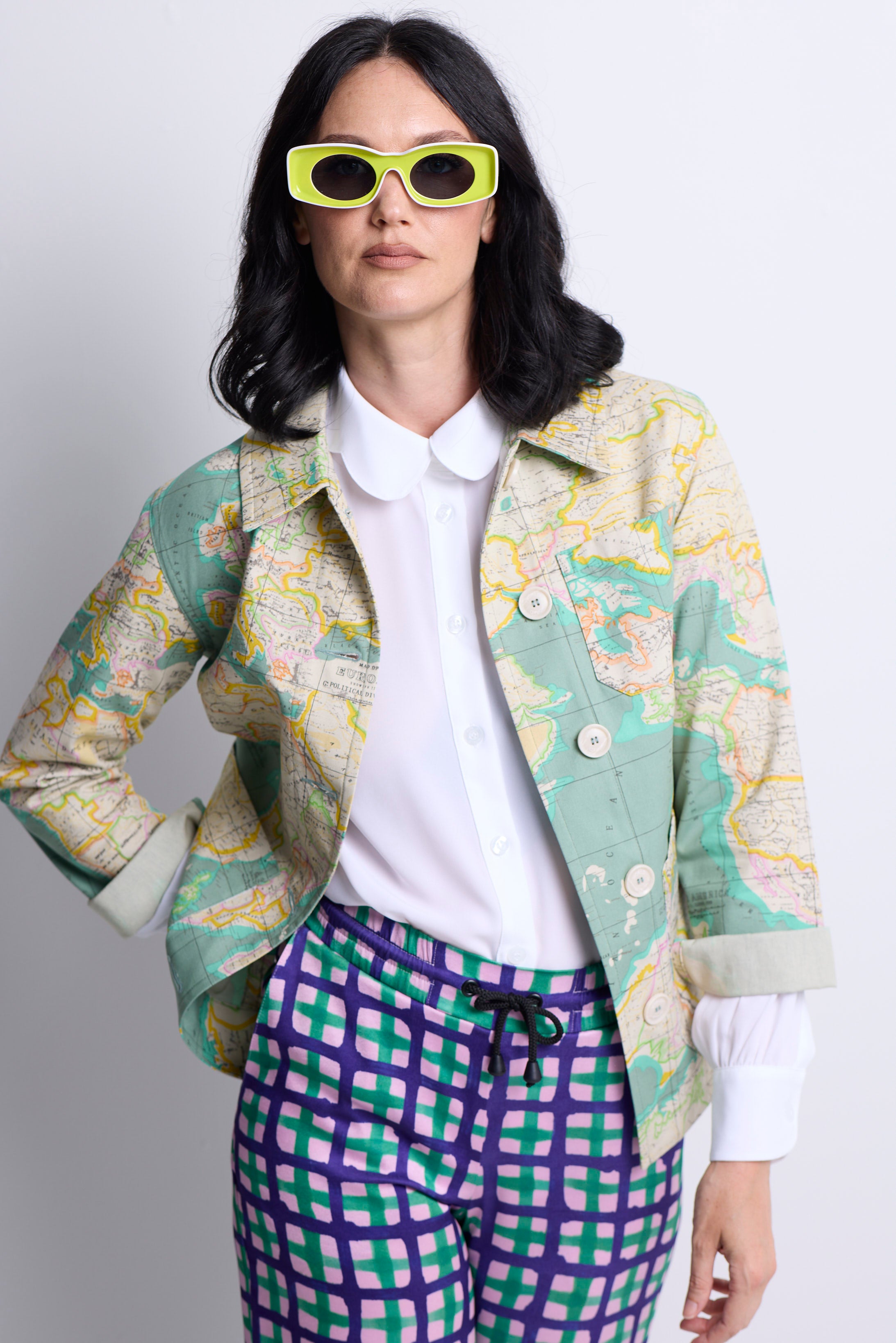 WORLD 5568 Franny Jacket World Map