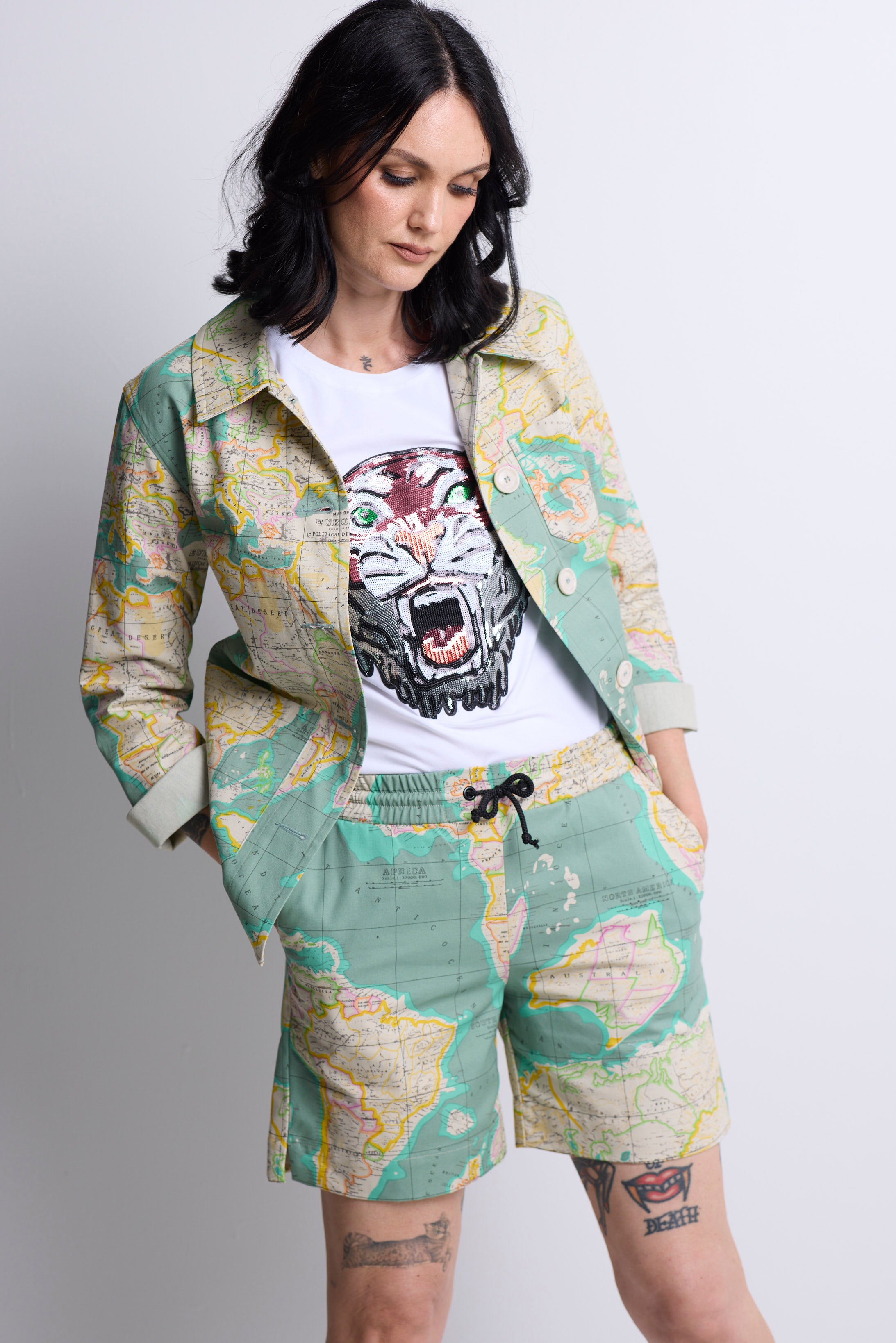 WORLD 5568 Franny Jacket World Map