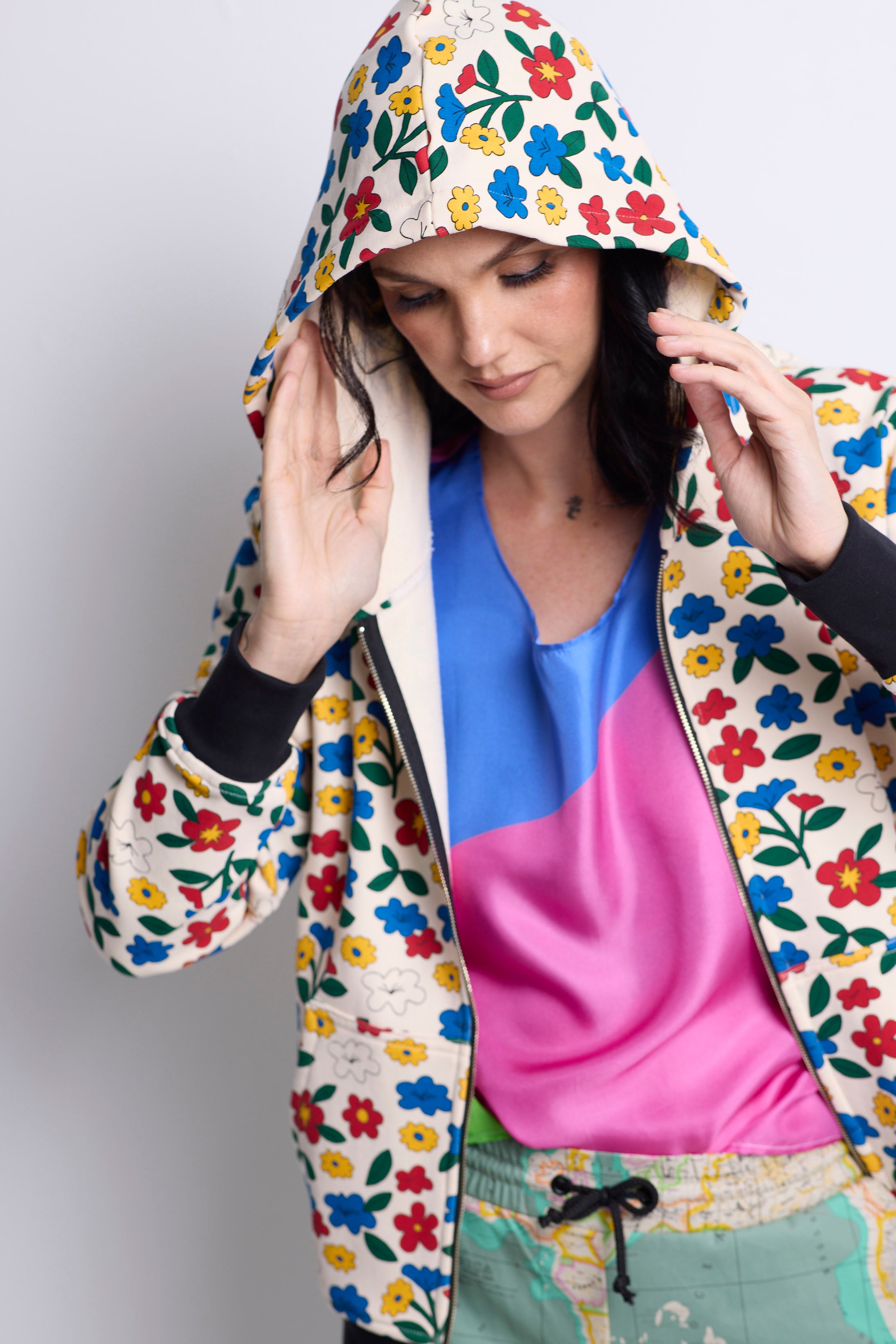 WORLD 4829 Romance Top Silk Twill Colour Block