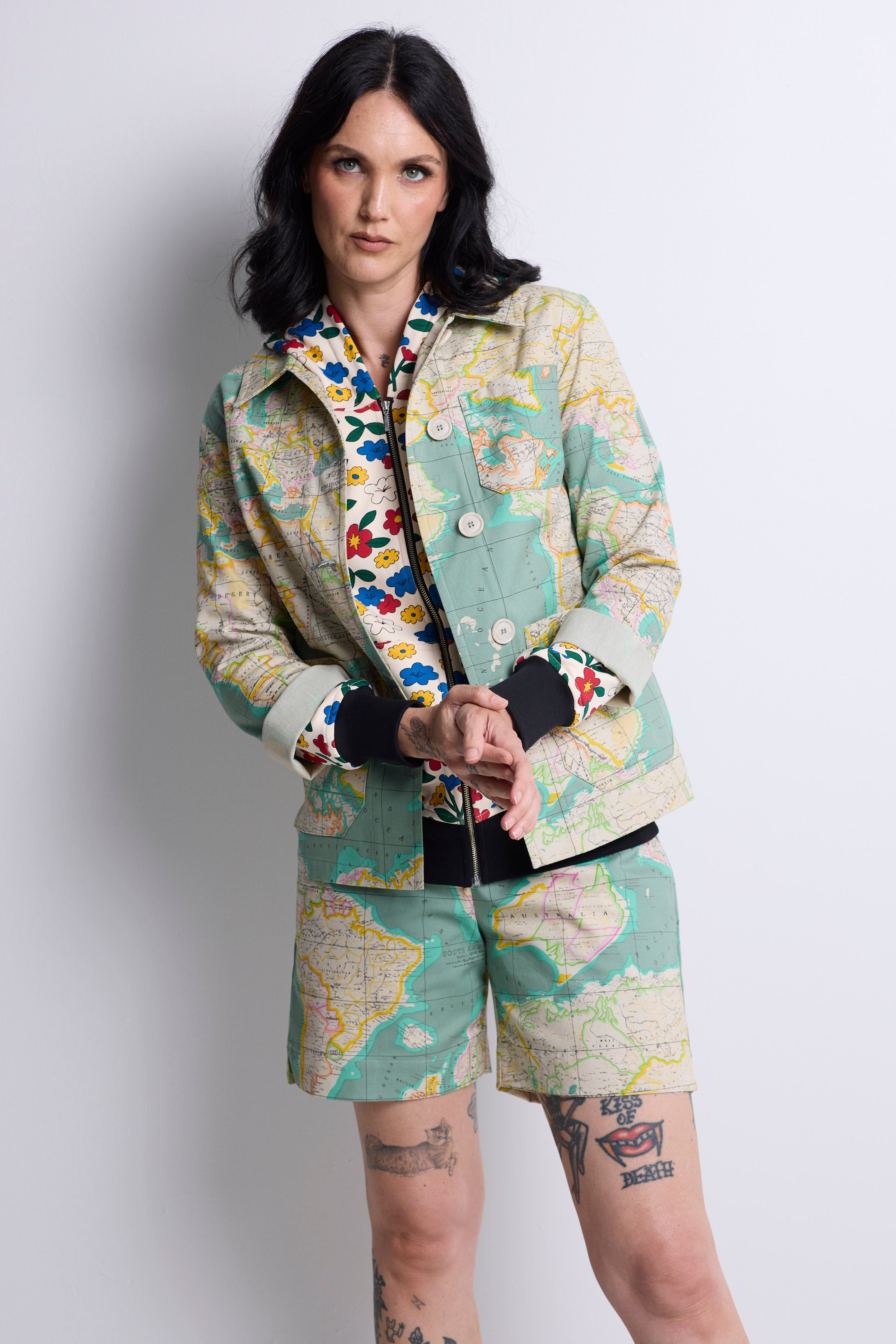 WORLD 5568 Franny Jacket World Map