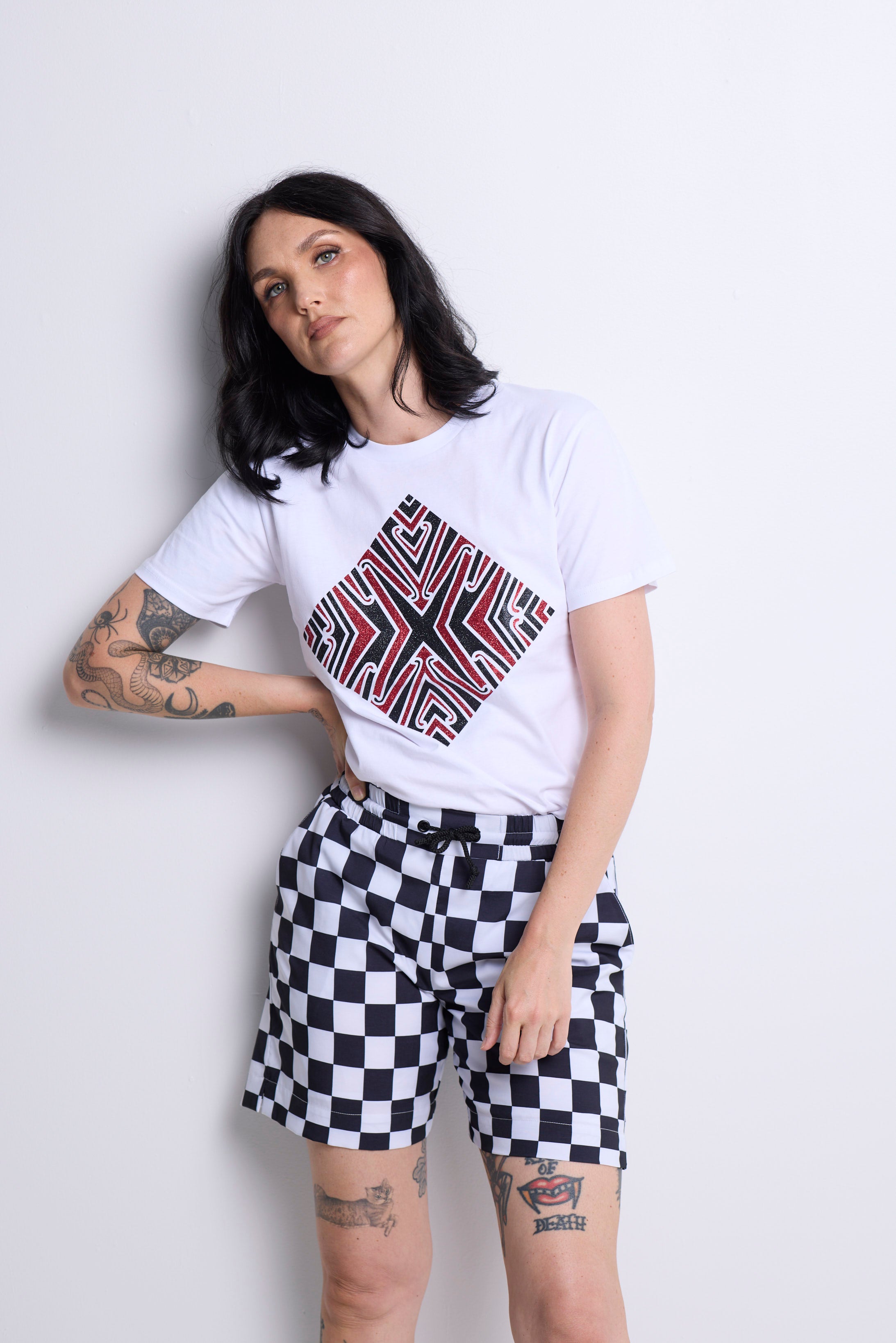 WORLD 5621 Latitude Shorts Black & White Check