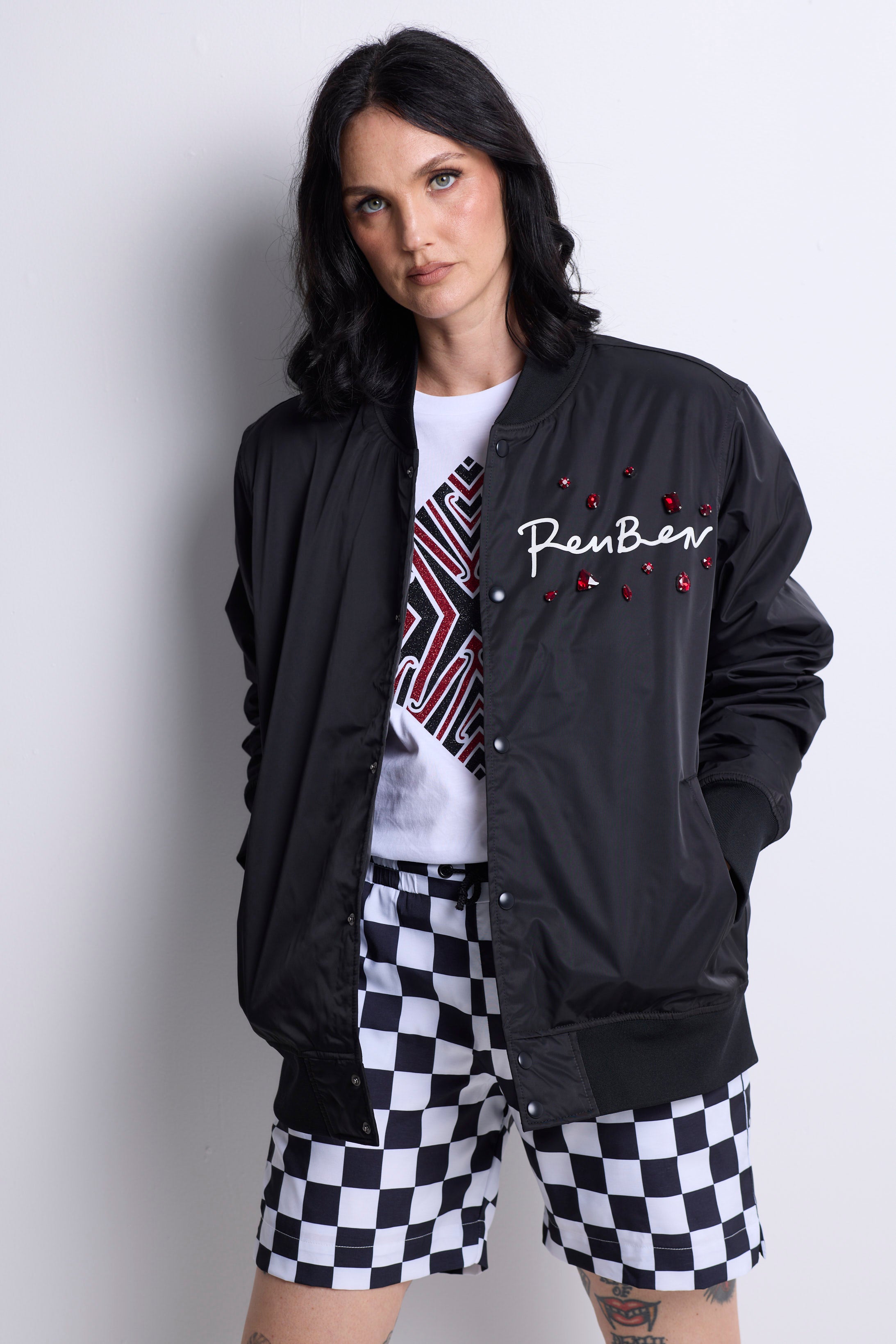 WORLD 5621 Latitude Shorts Black & White Check