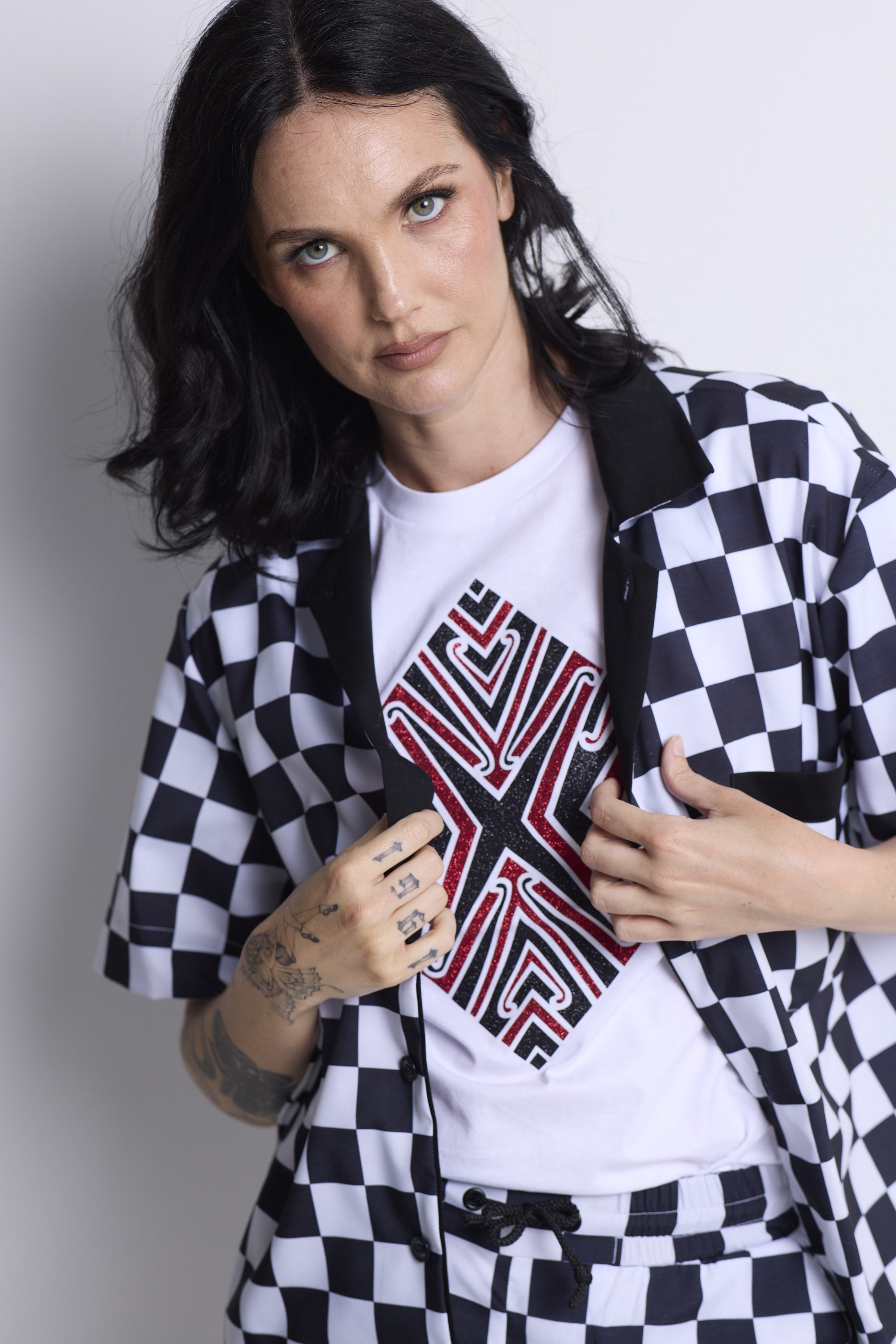 WORLD 5628 Latitude Short Sleeve Shirt Black Check
