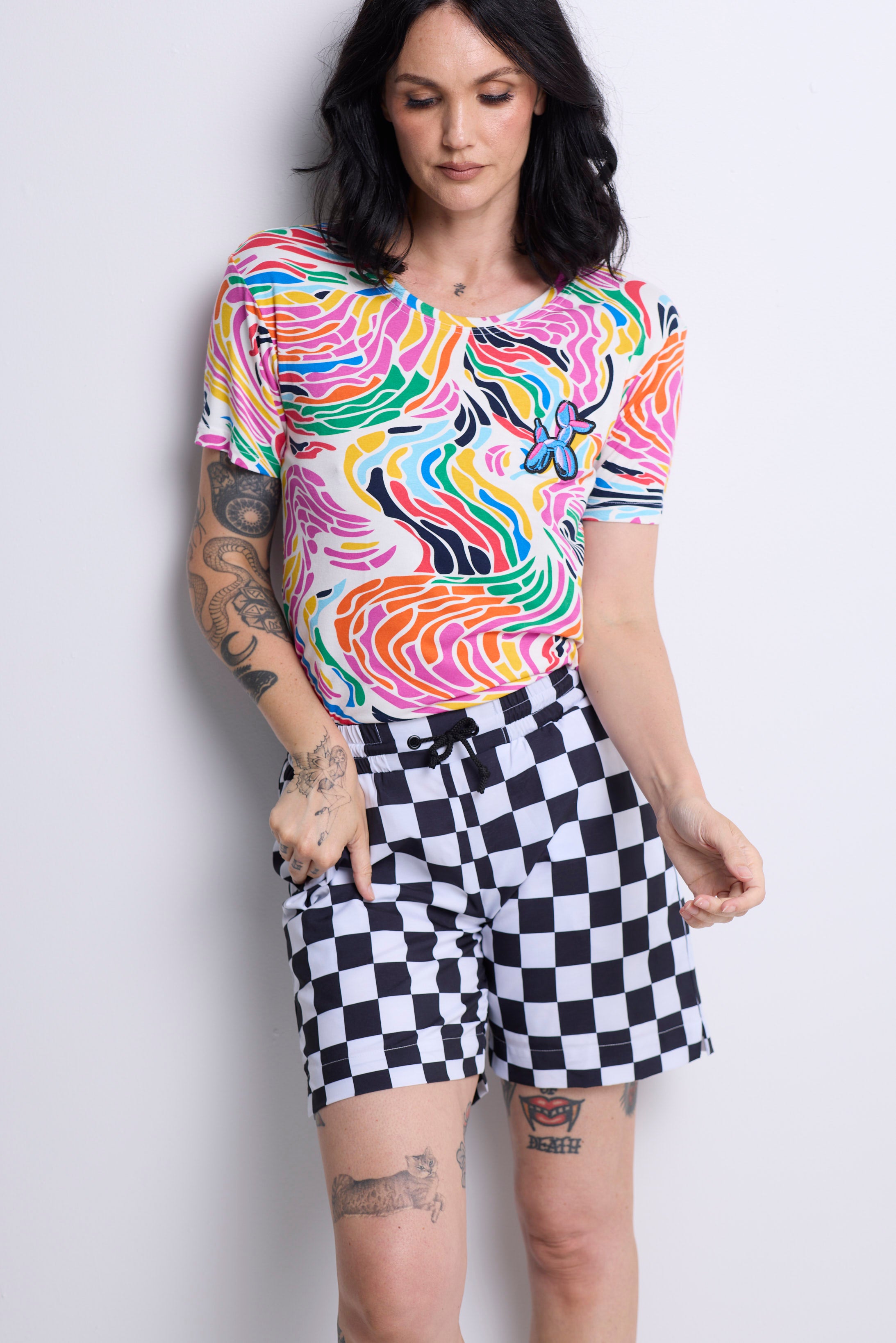 WORLD 5065 Flow T-Shirt Multi w/ Embroidered Balloon Dog (UNISEX)