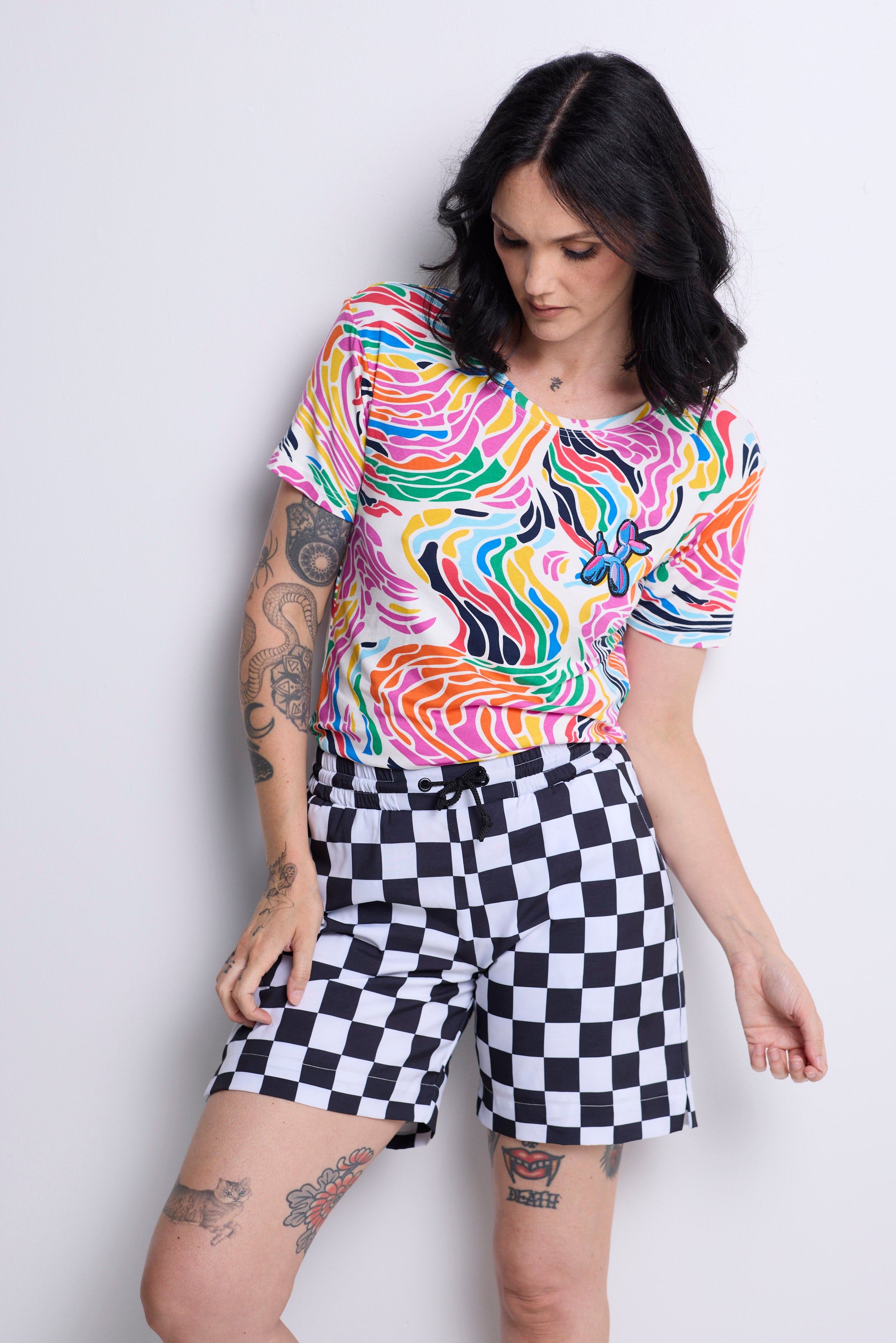 WORLD 5065 Flow T-Shirt Multi w/ Embroidered Balloon Dog (UNISEX)