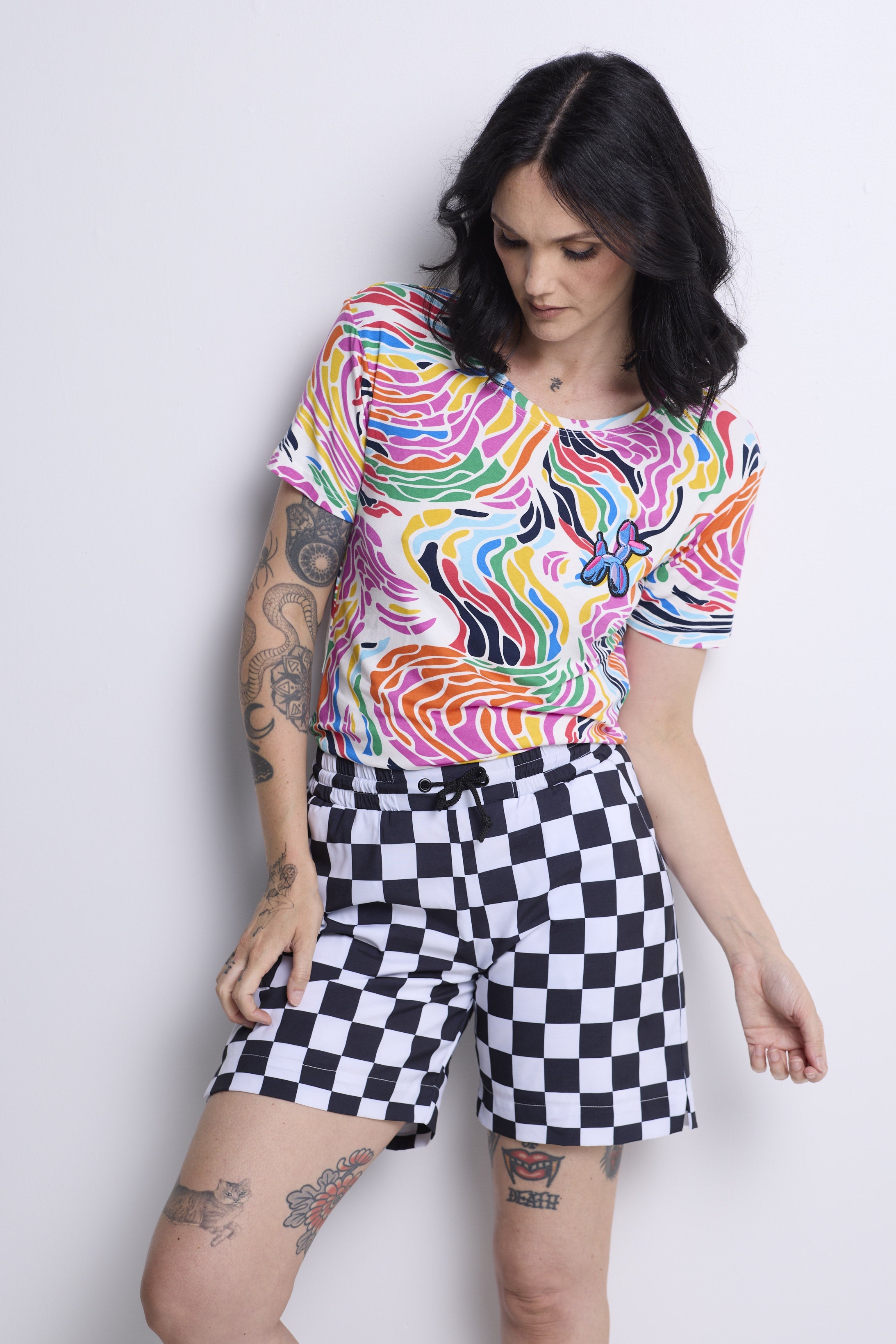 WORLD 5621 Latitude Shorts Black & White Check