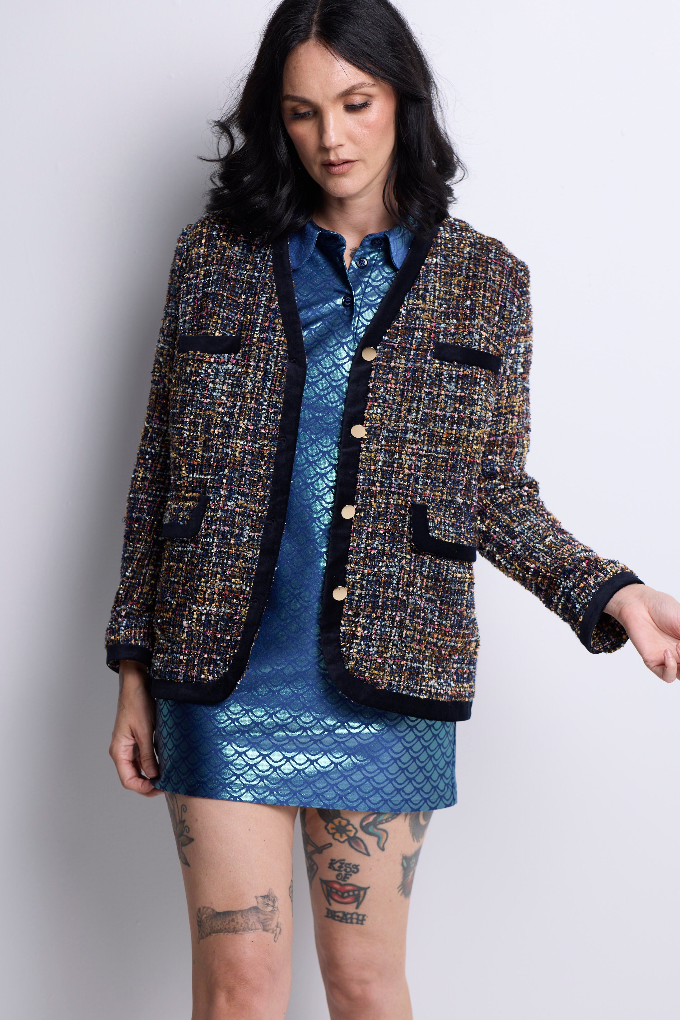 WORLD 5626 Peplos  Extended Polo Shirt (Mini Dress) Blue