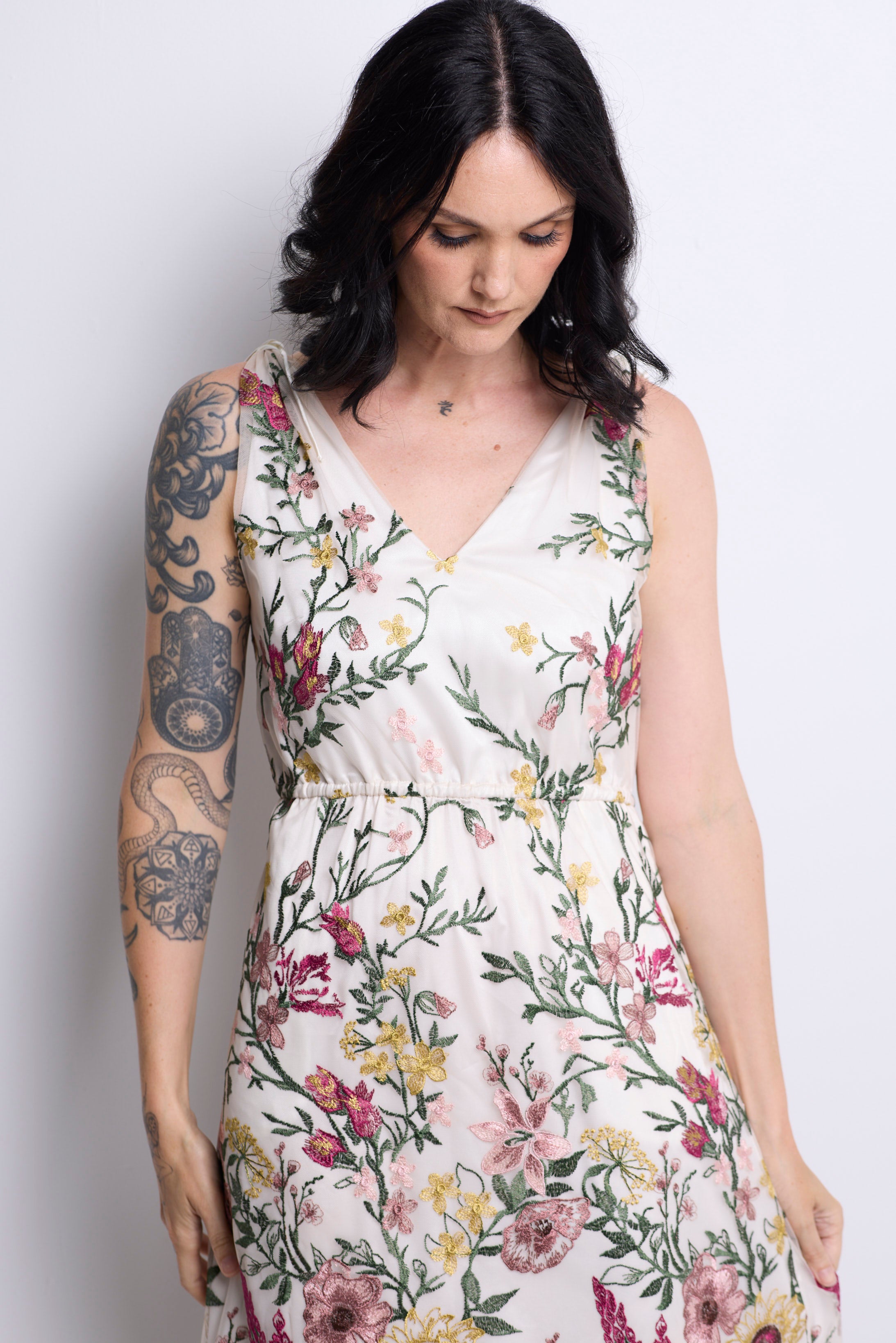 WORLD 5630 Invisible Garden Dress Cream