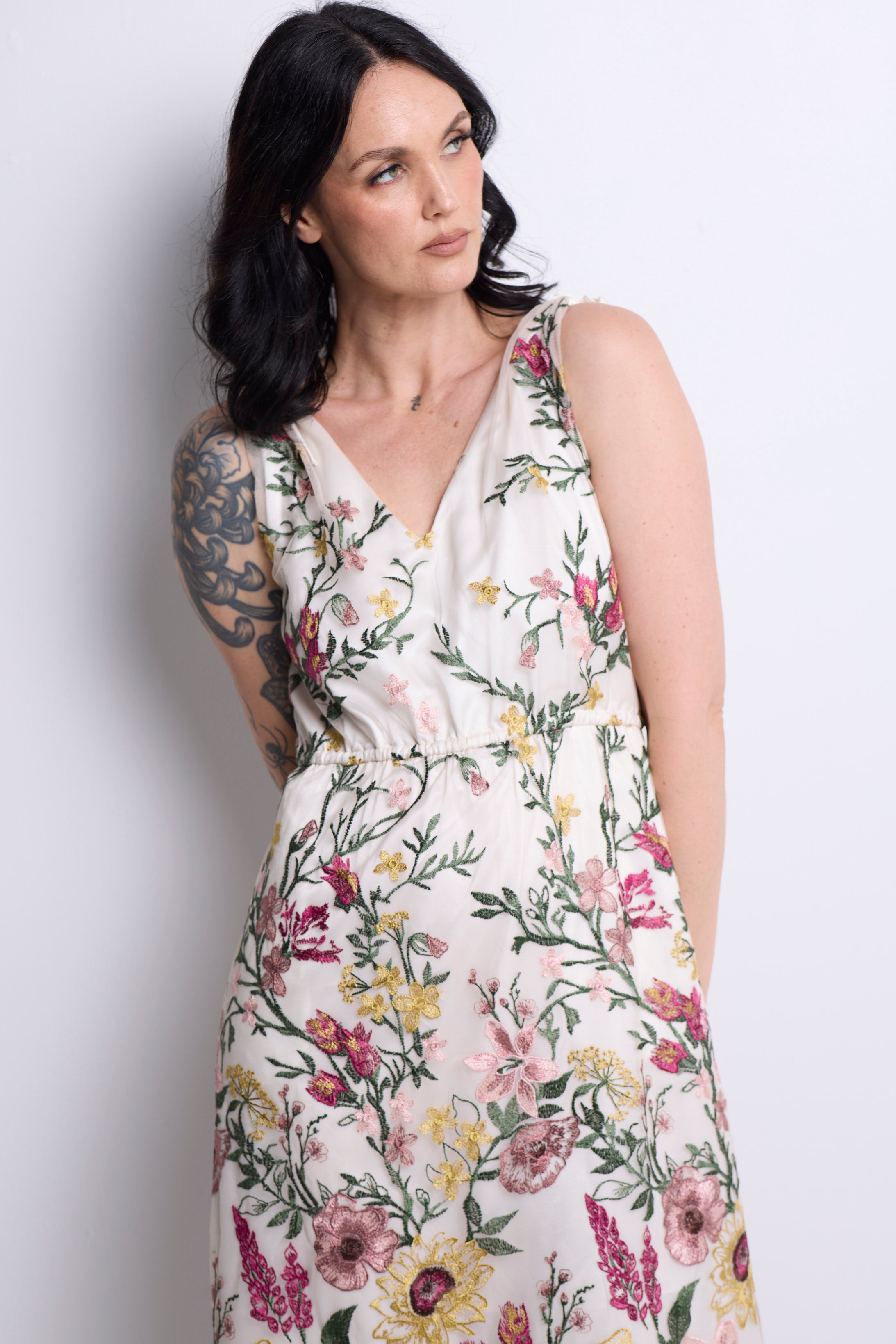 WORLD 5630 Invisible Garden Dress Cream