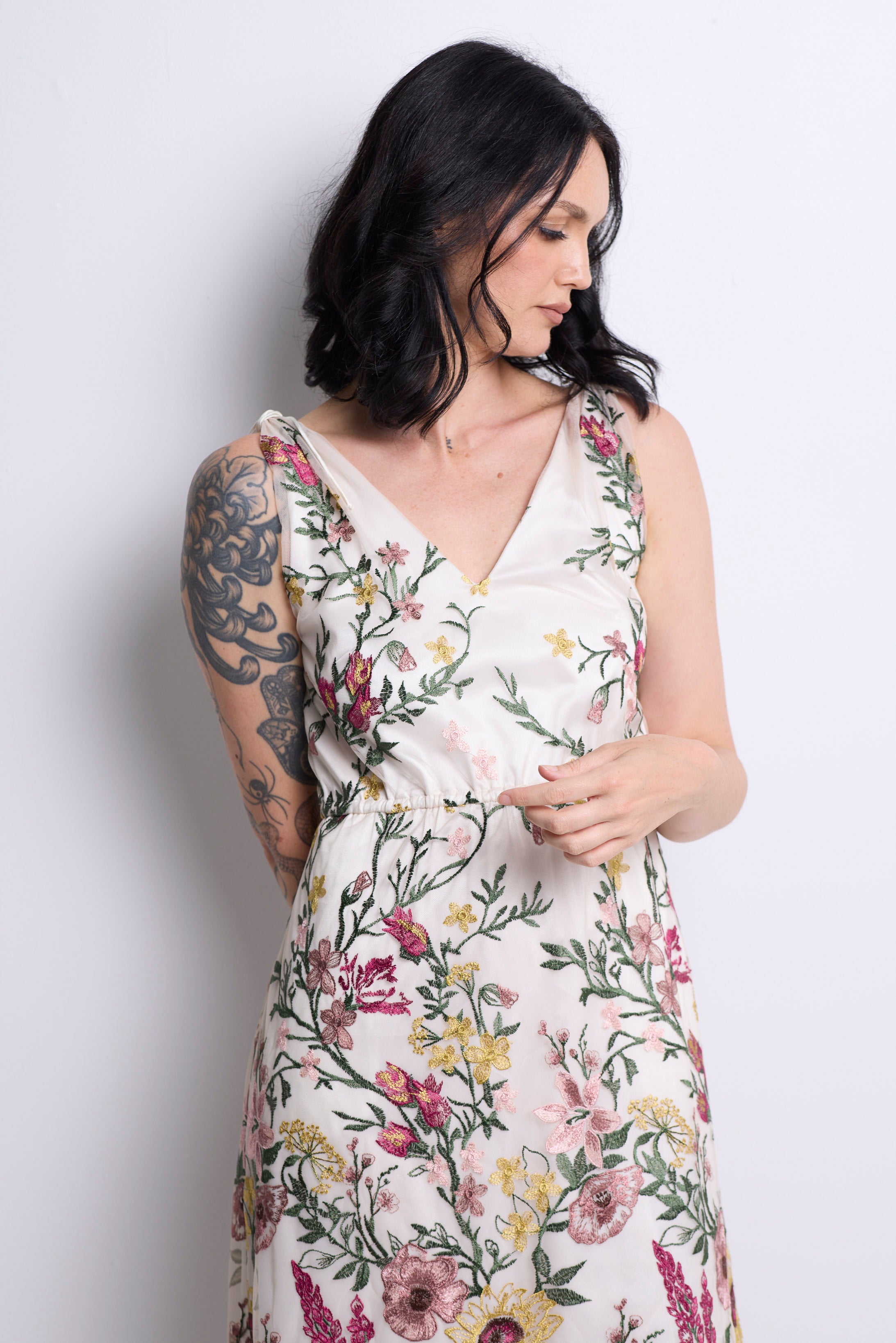 WORLD 5630 Invisible Garden Dress Cream