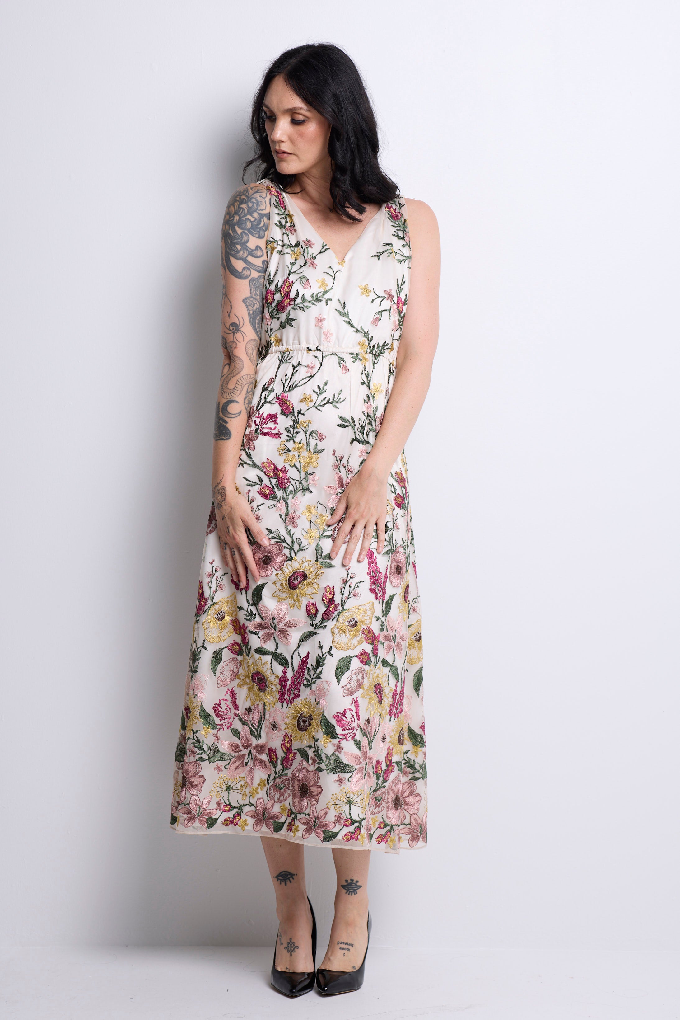 WORLD 5630 Invisible Garden Dress Cream