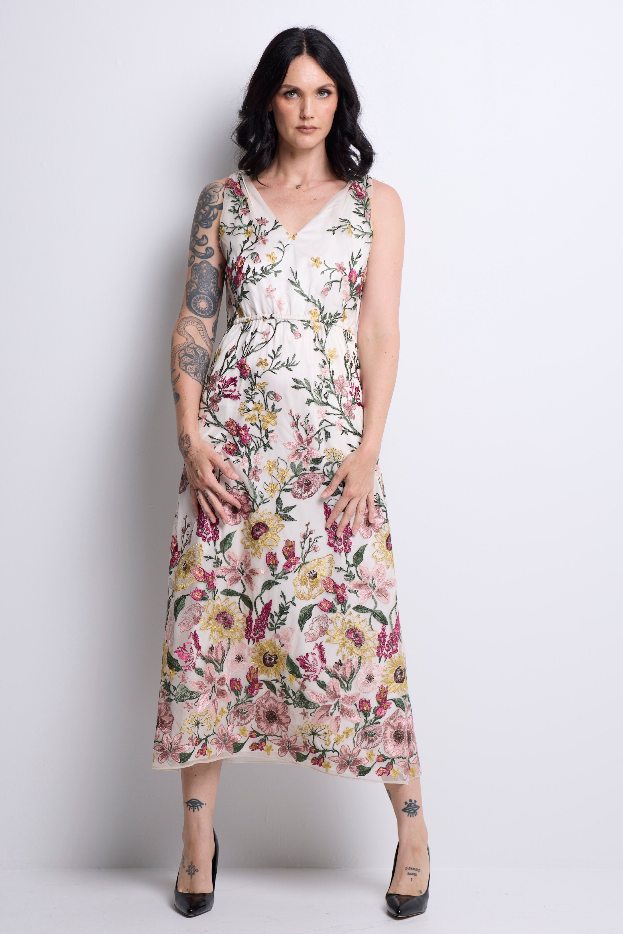 WORLD 5630 Invisible Garden Dress Cream