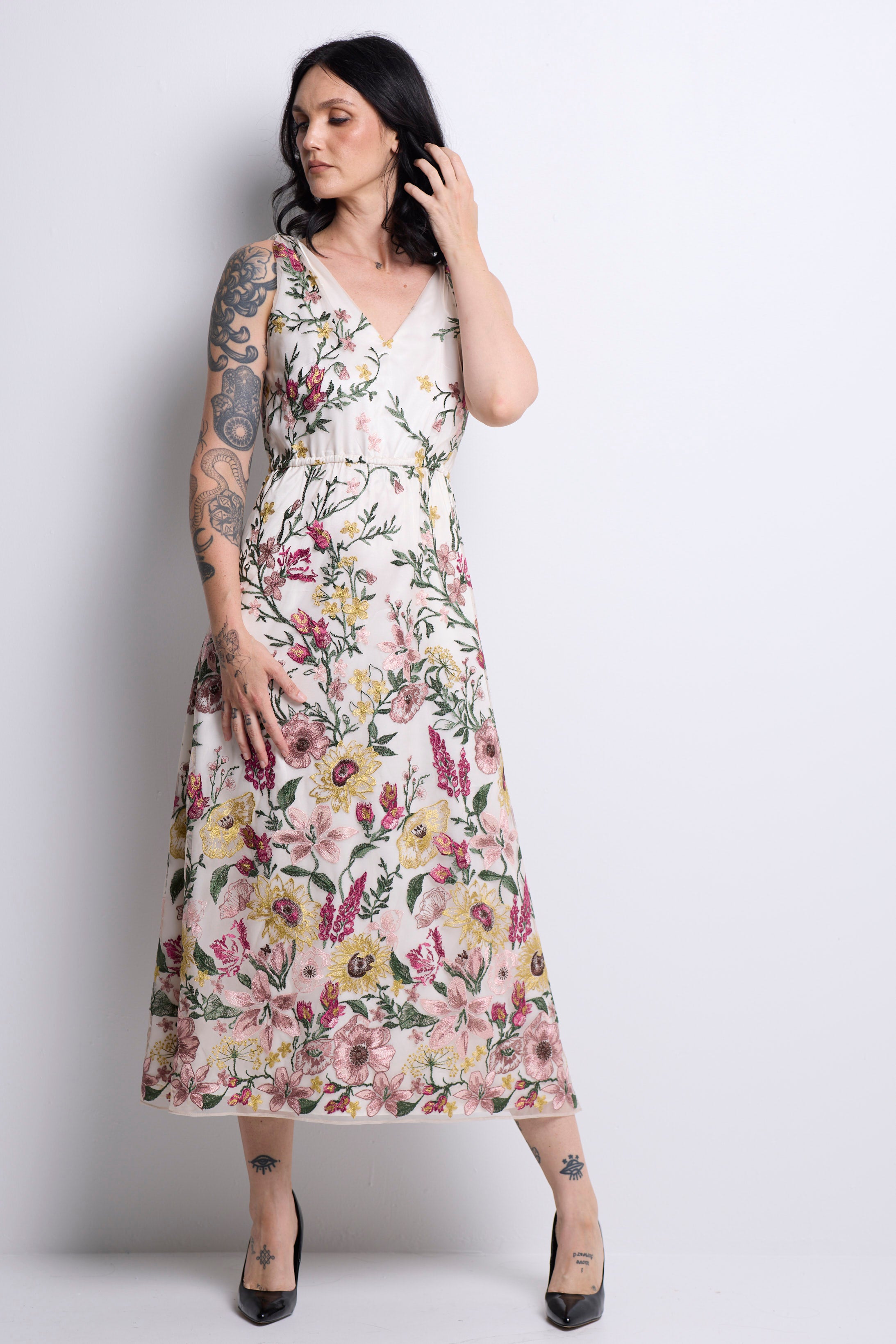 WORLD 5630 Invisible Garden Dress Cream