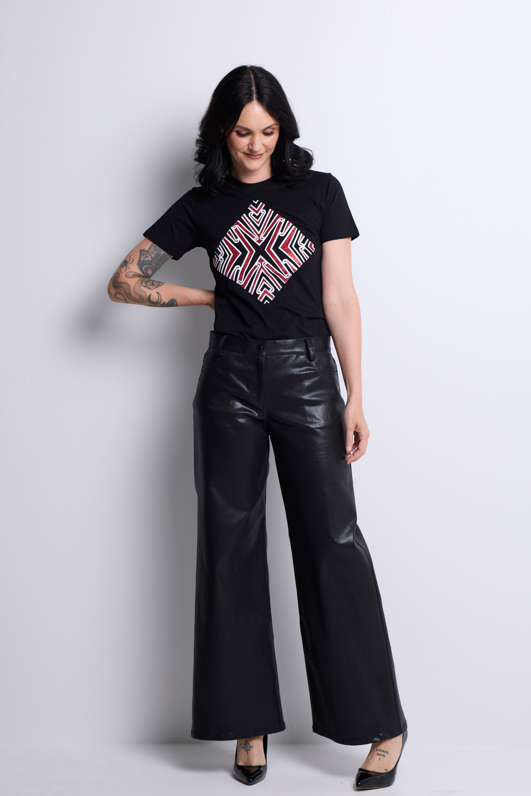 WORLD 5619 Franny Jean Black Shine