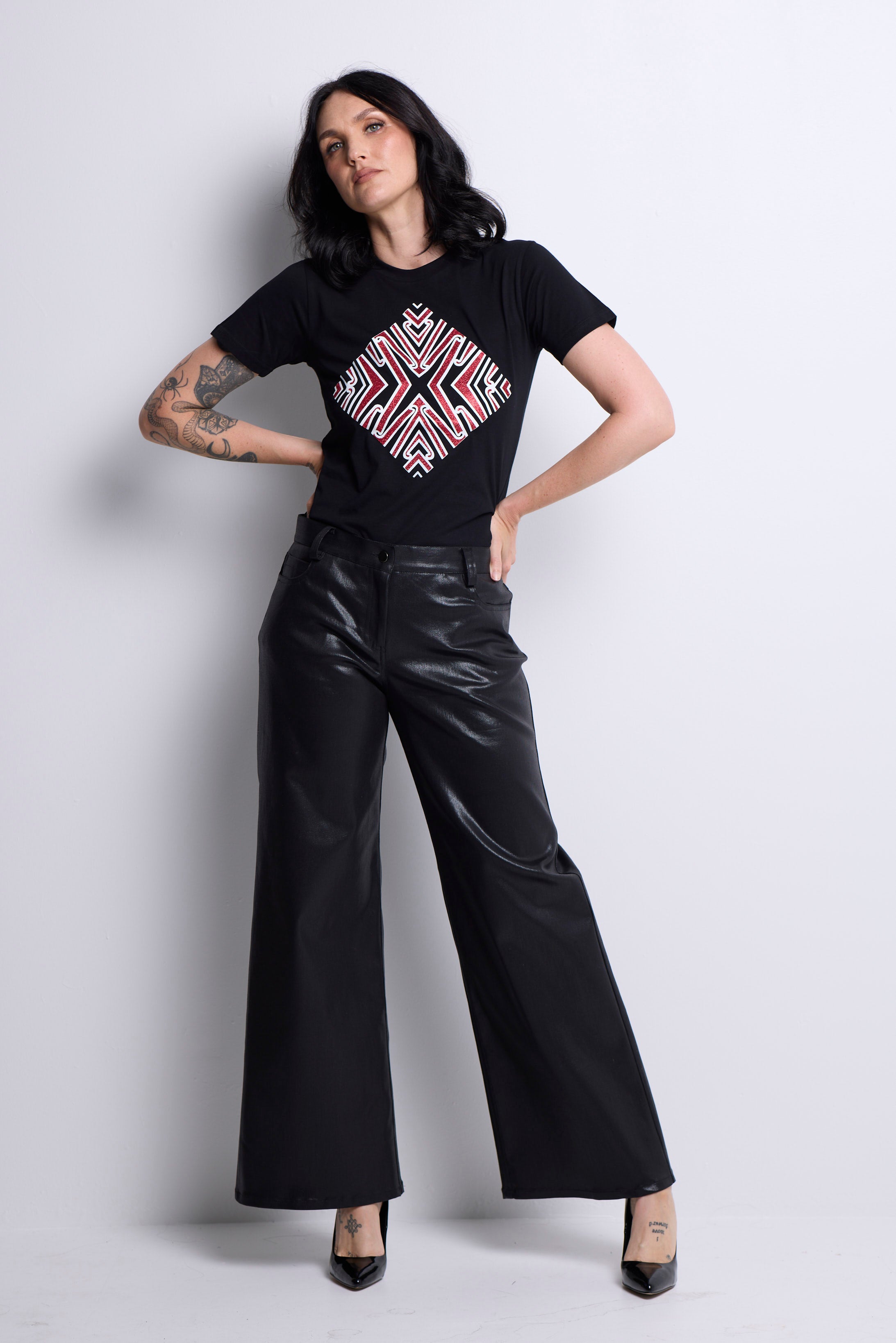 WORLD 5619 Franny Jean Black Shine