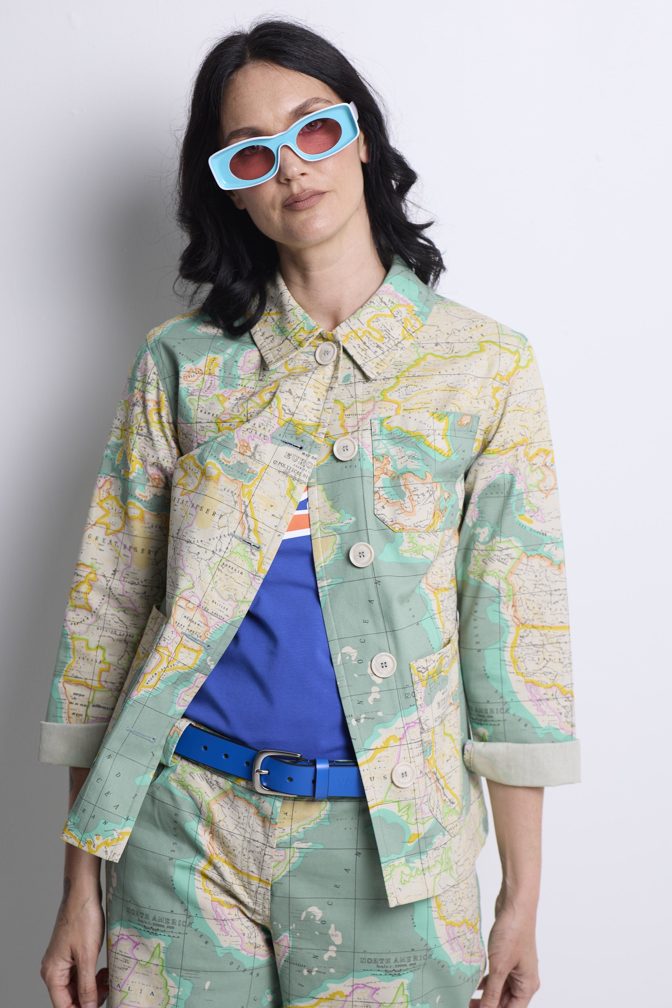 WORLD 5568 Franny Jacket World Map