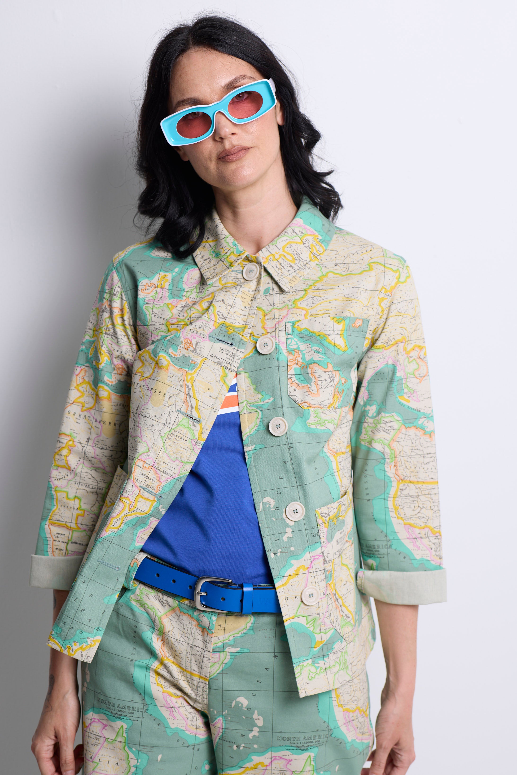 WORLD 5568 Franny Jacket World Map