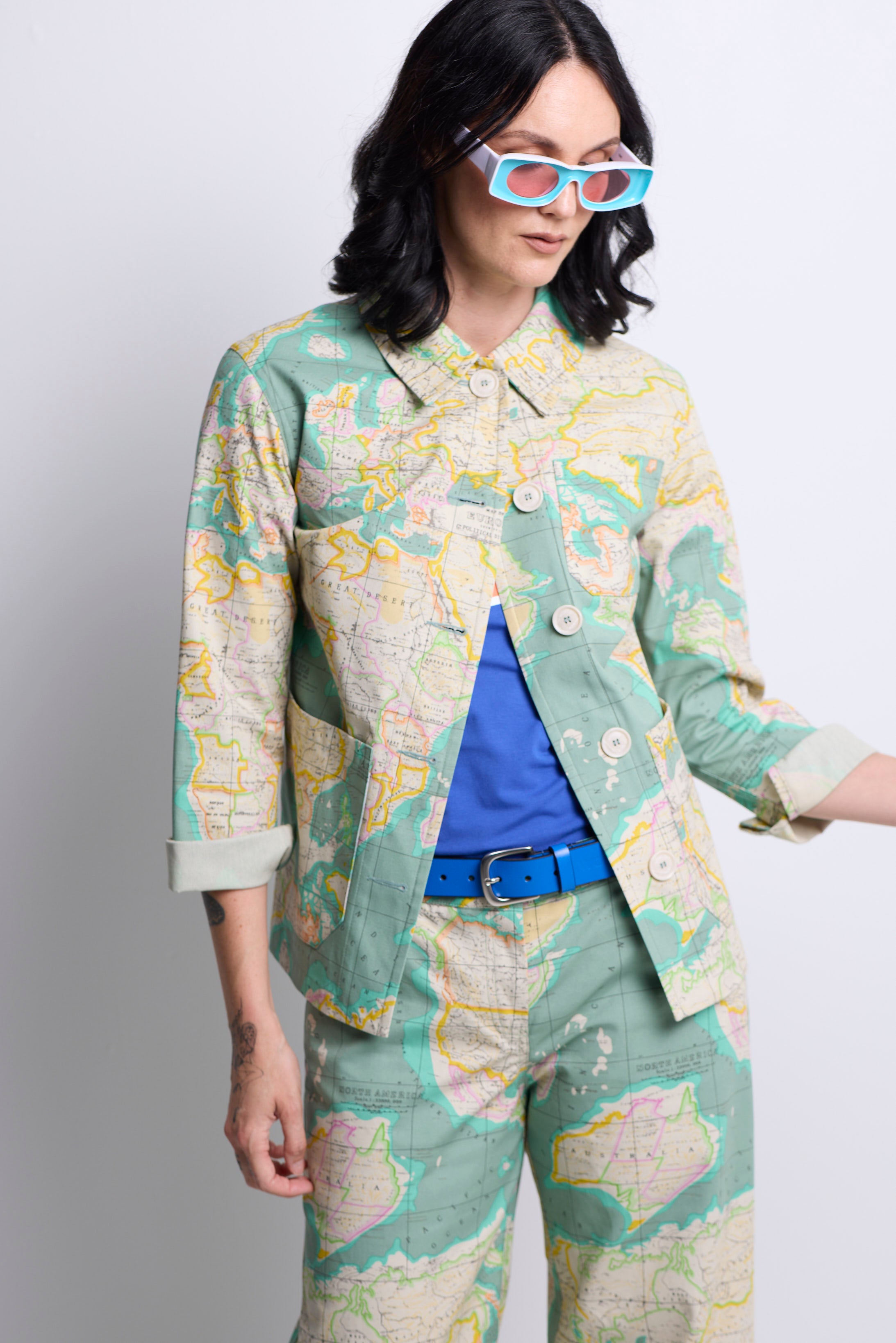 WORLD 5568 Franny Jacket World Map